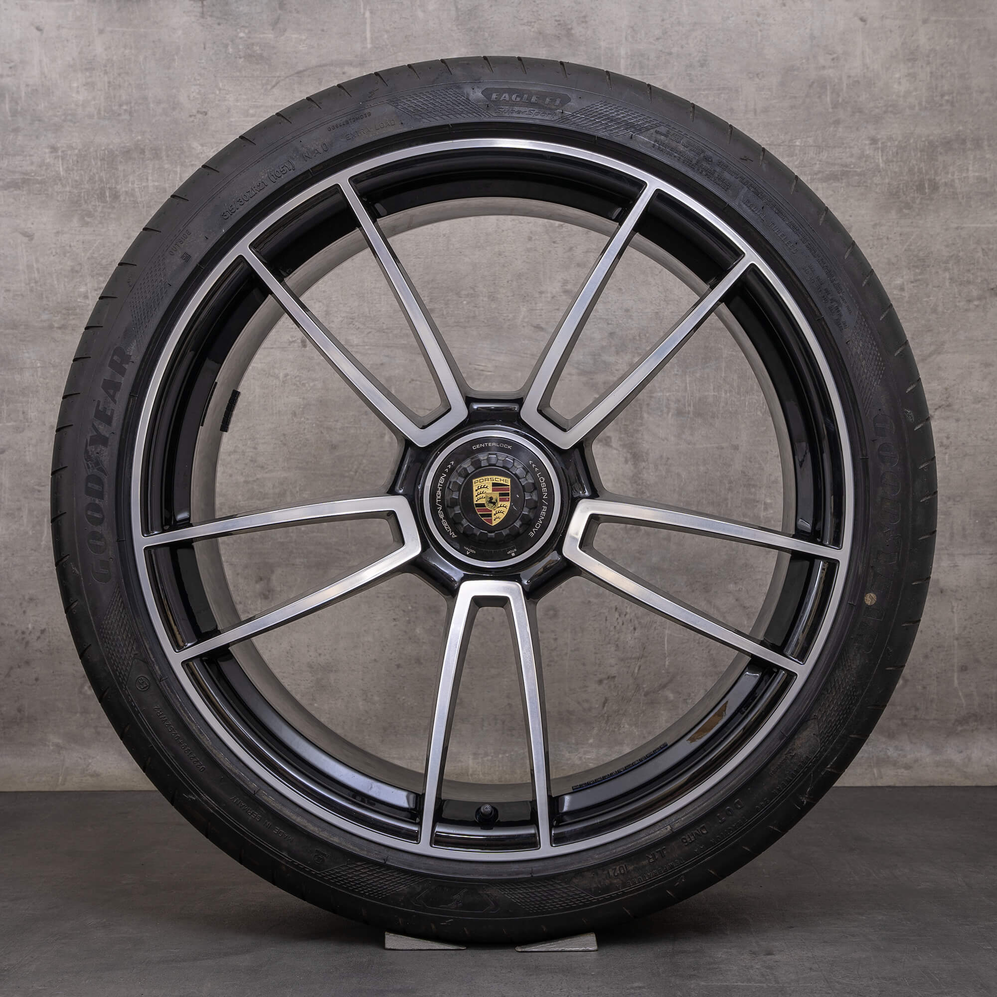 Oem Porsche 911 Jantes 20 21 pouces 992 Turbo & S été 992601025AS 992601025AA noir poli
