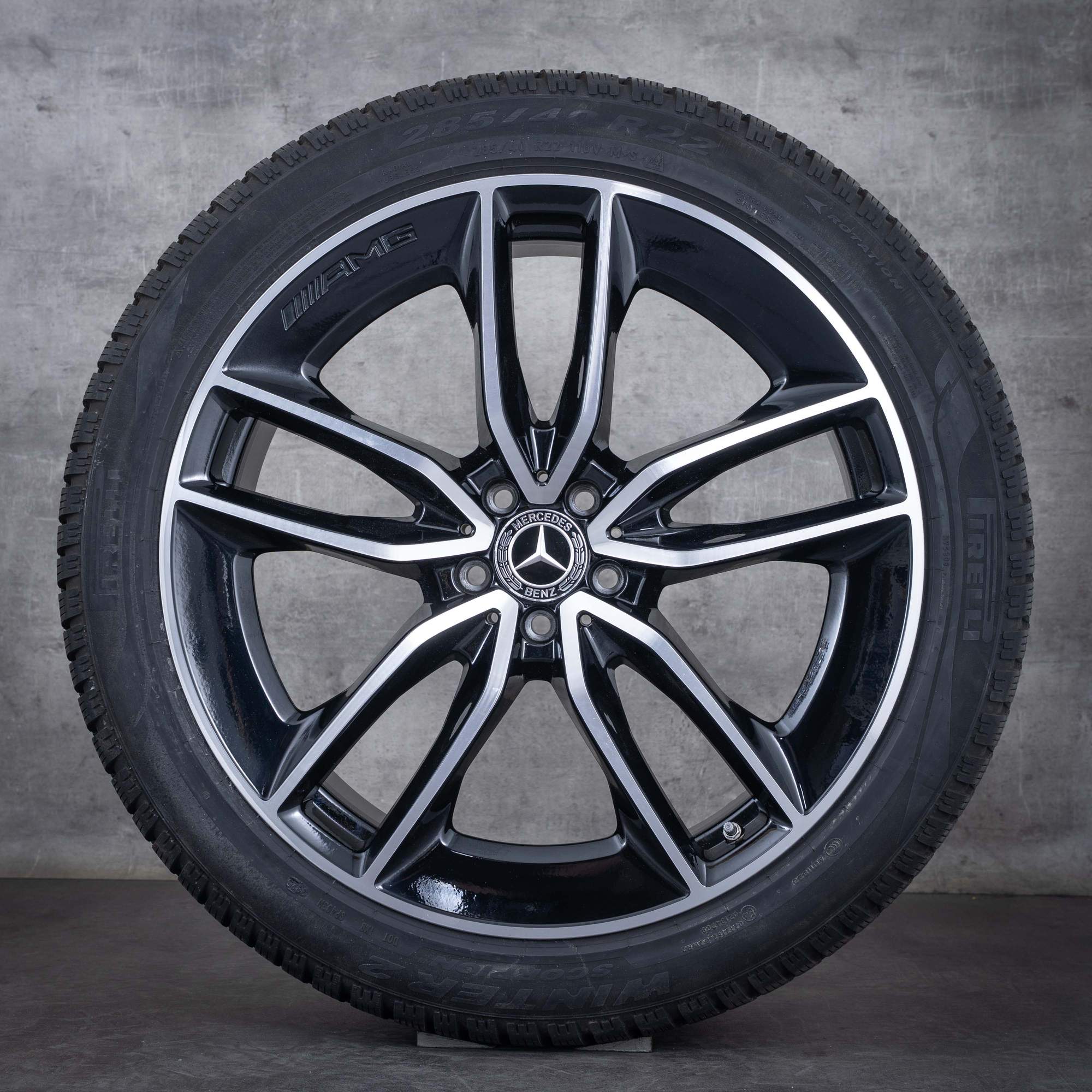 Oryginalne koła zimowe Mercedes Benz GLE AMG 22 cale V167 C167 Felgi A1674013600 A1674013700 czarne Polerowane