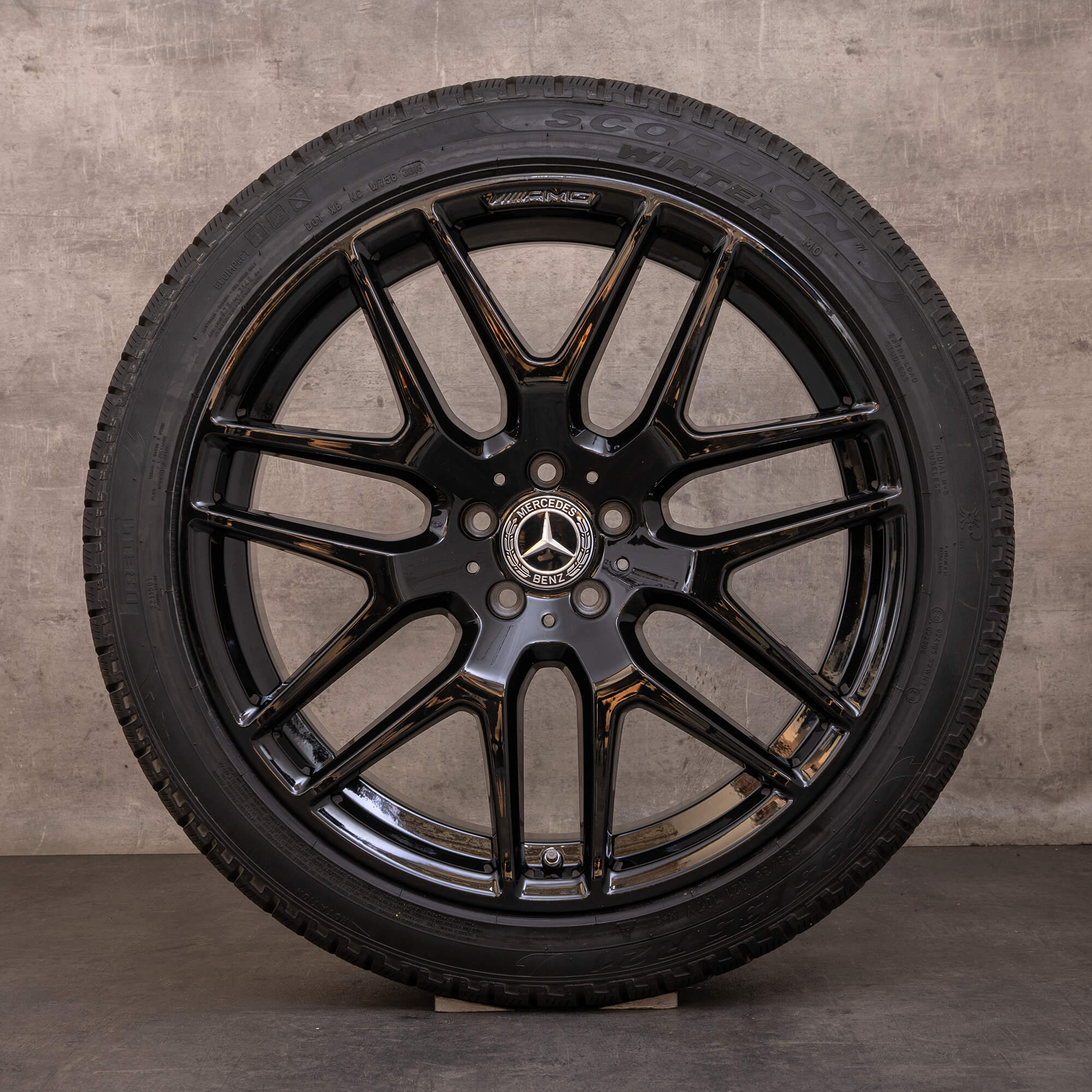 Orijinal Mercedes Benz GLS 63 AMG kış jant lastik 21 inç W166 X166 jantlar A1664012800 siyah parlak