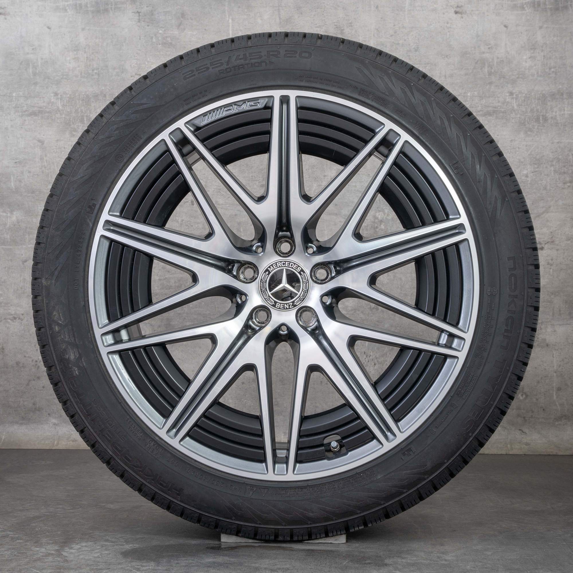 Alkuperäiset Mercedes Benz GLC 43 63S E AMG talvirenkaat 20 tuumaa X254 Performance vanteet A2544016800 himalajanharmaa kiillotettu
