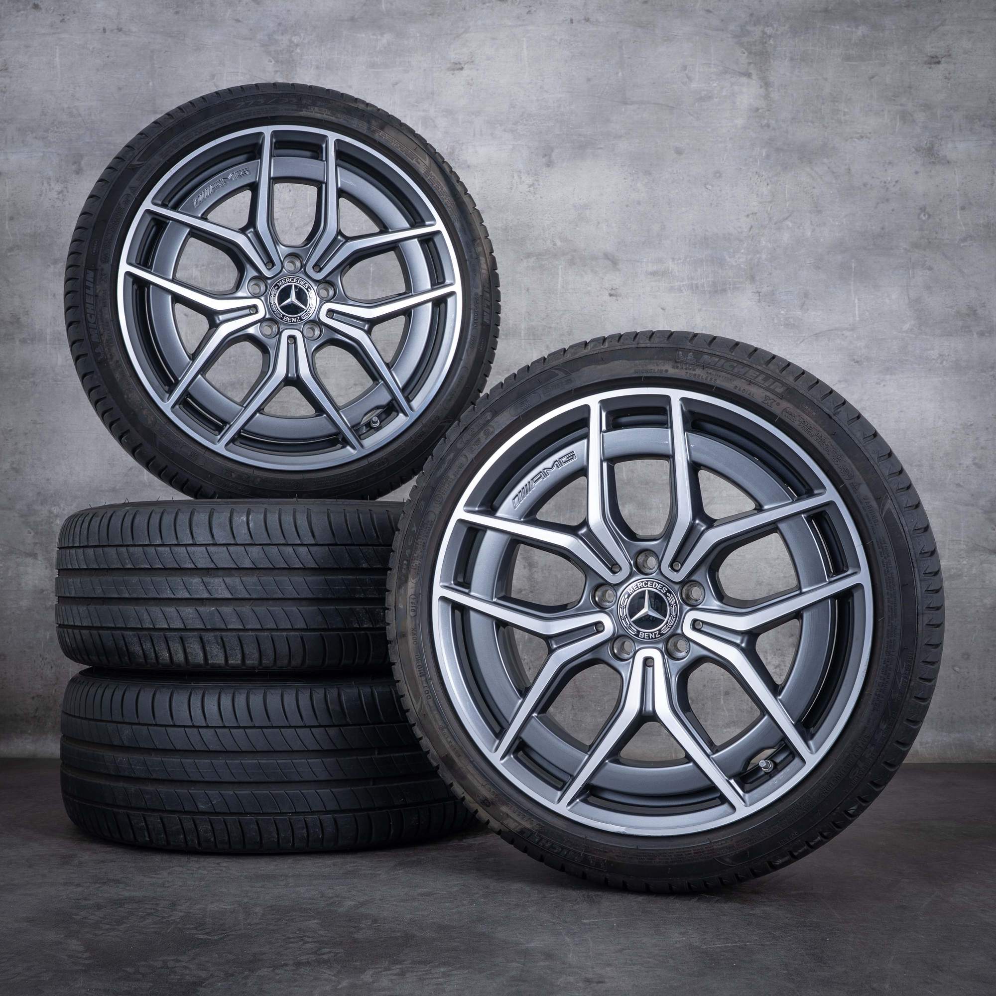 Original Mercedes Benz E-Klasse AMG Felgen 19 Zoll W213 S213 C238 A238 Sommerräder A2134016500 A2134016600 himalaya grey glanzgedreht