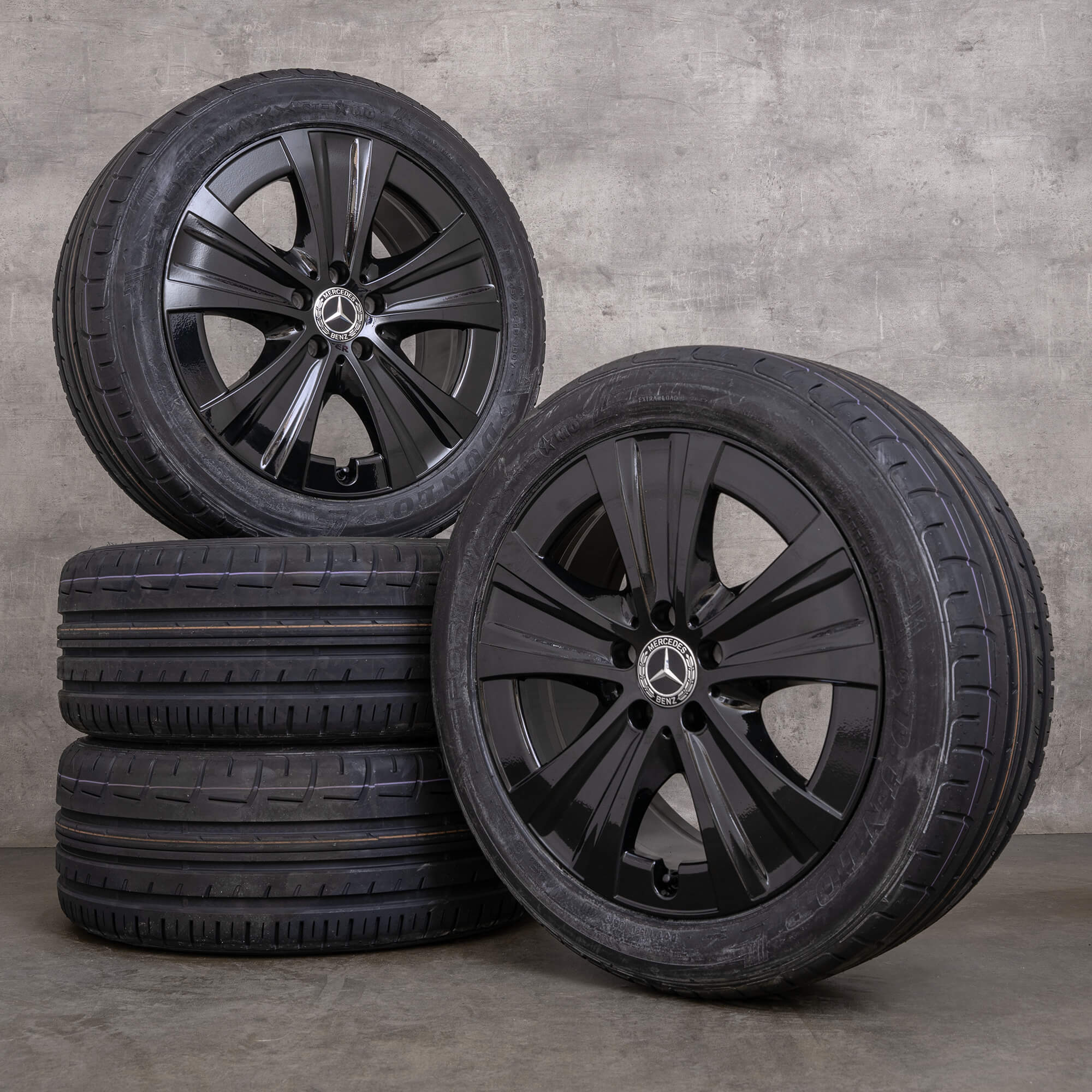 Orijinal Mercedes Benz E-Serisi jantlar 18 inç W213 S213 C238 A238 yaz jantları A2134013700 siyah parlak