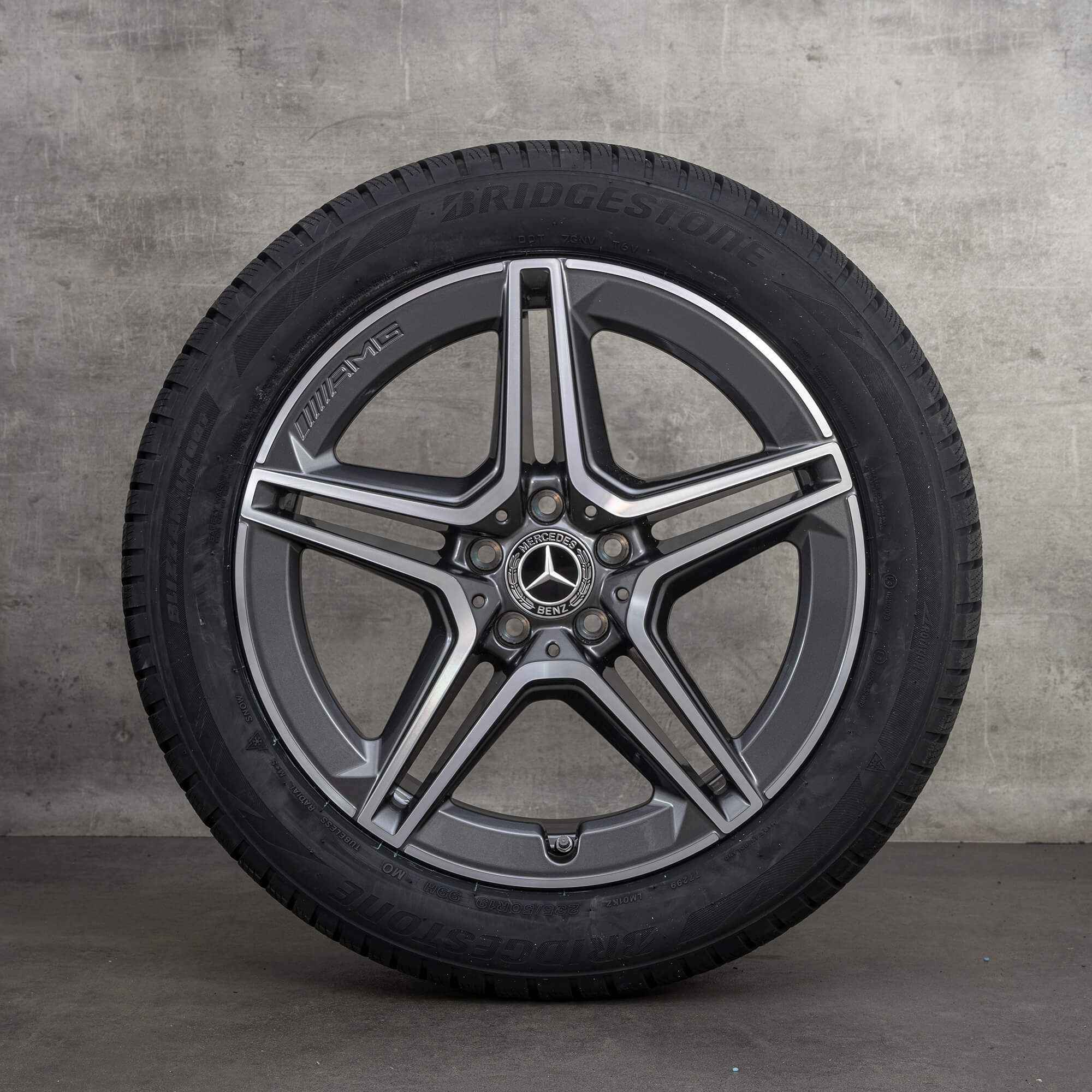 Oryginalne koła zimowe Mercedes Benz GLA GLB 19 cali H247 X247 felgi A2474011500 himalaya szary polerowane