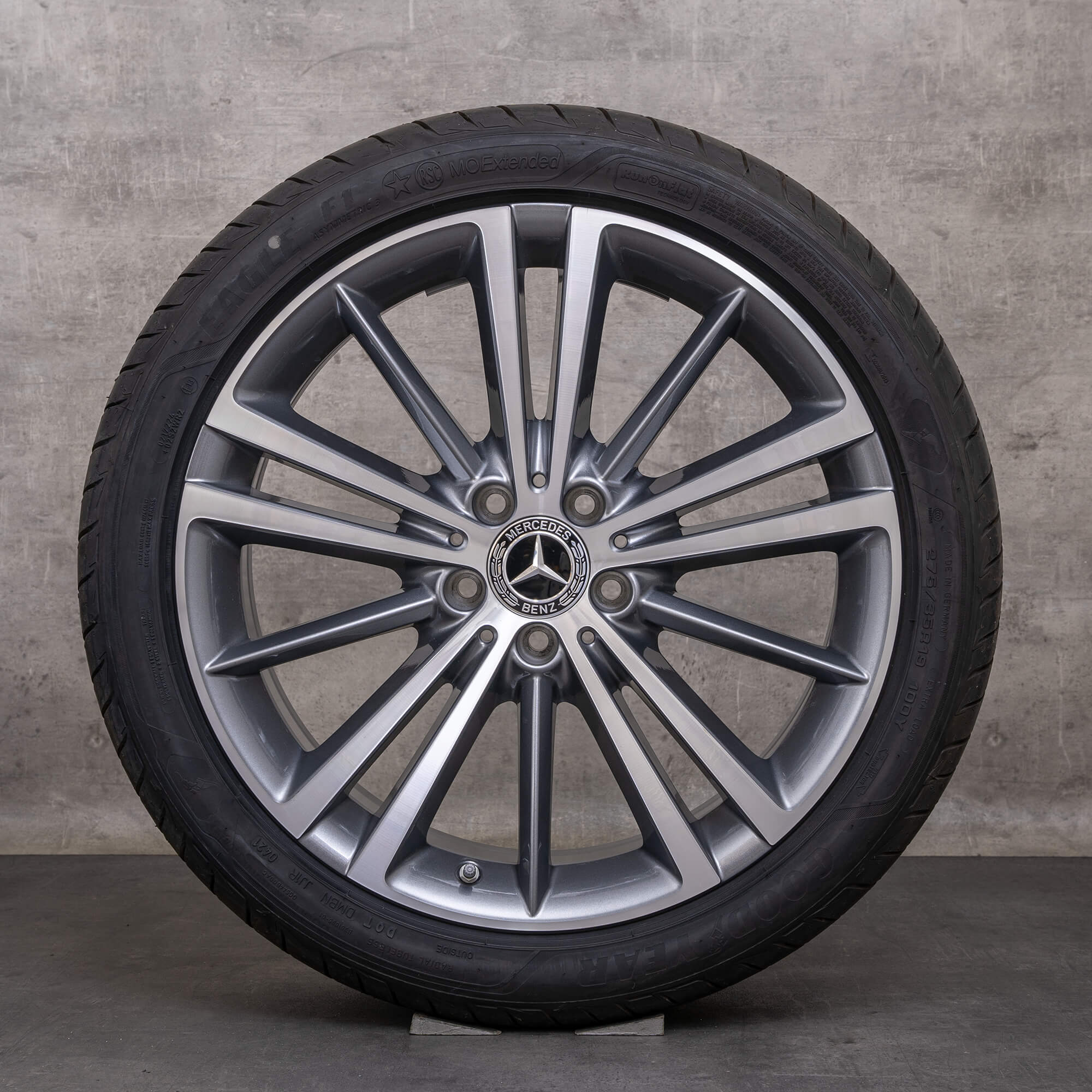 Orijinal Mercedes Benz CLS AMG jantlar 19 inç C257 Sommerrder A2574010300 A2574010400 himalaya gri parlak tornalanmış