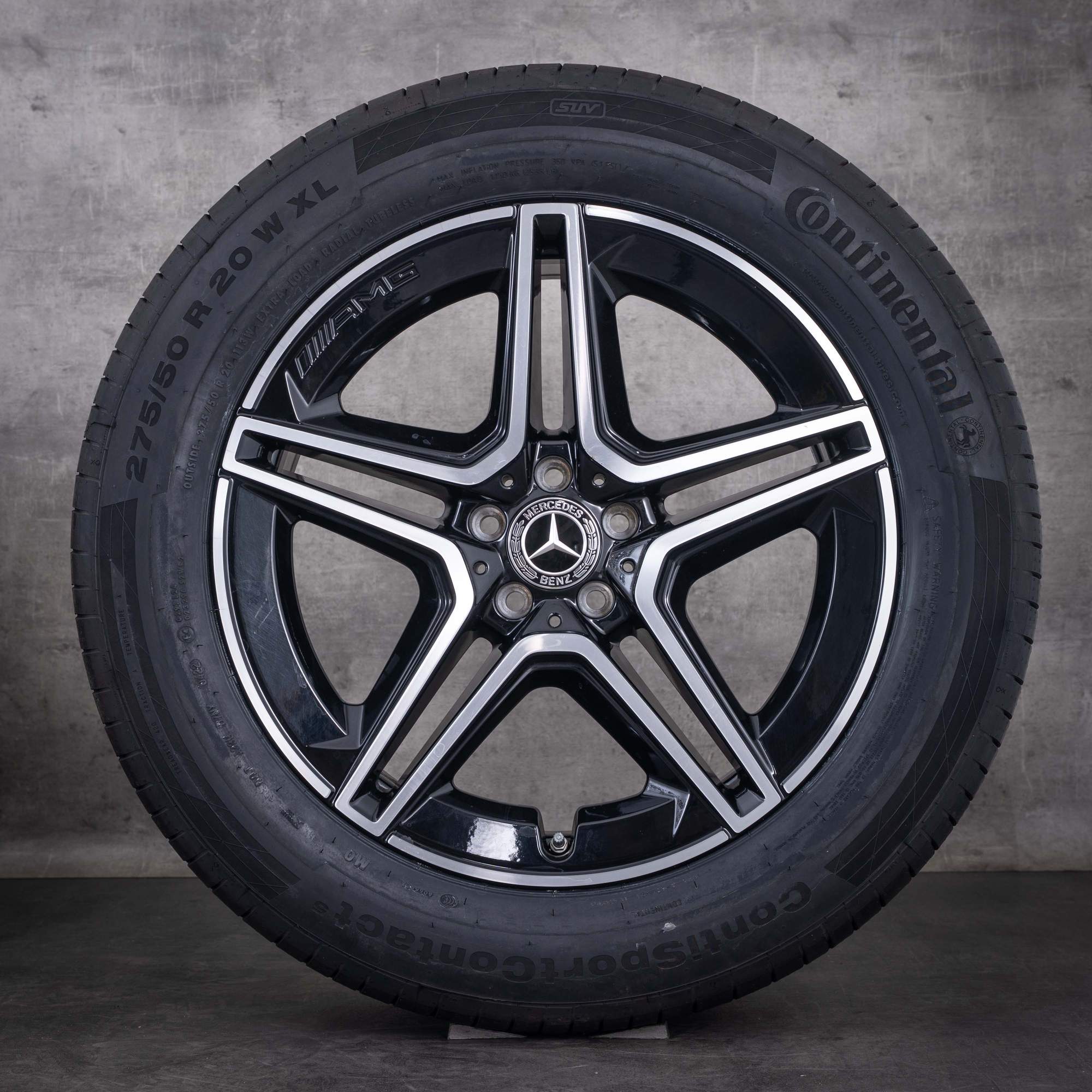 OEM Mercedes-Benz GLE 53 AMG 20inch X167 C167 summer wheels A1674013200 A1674013300 Black diamond cut