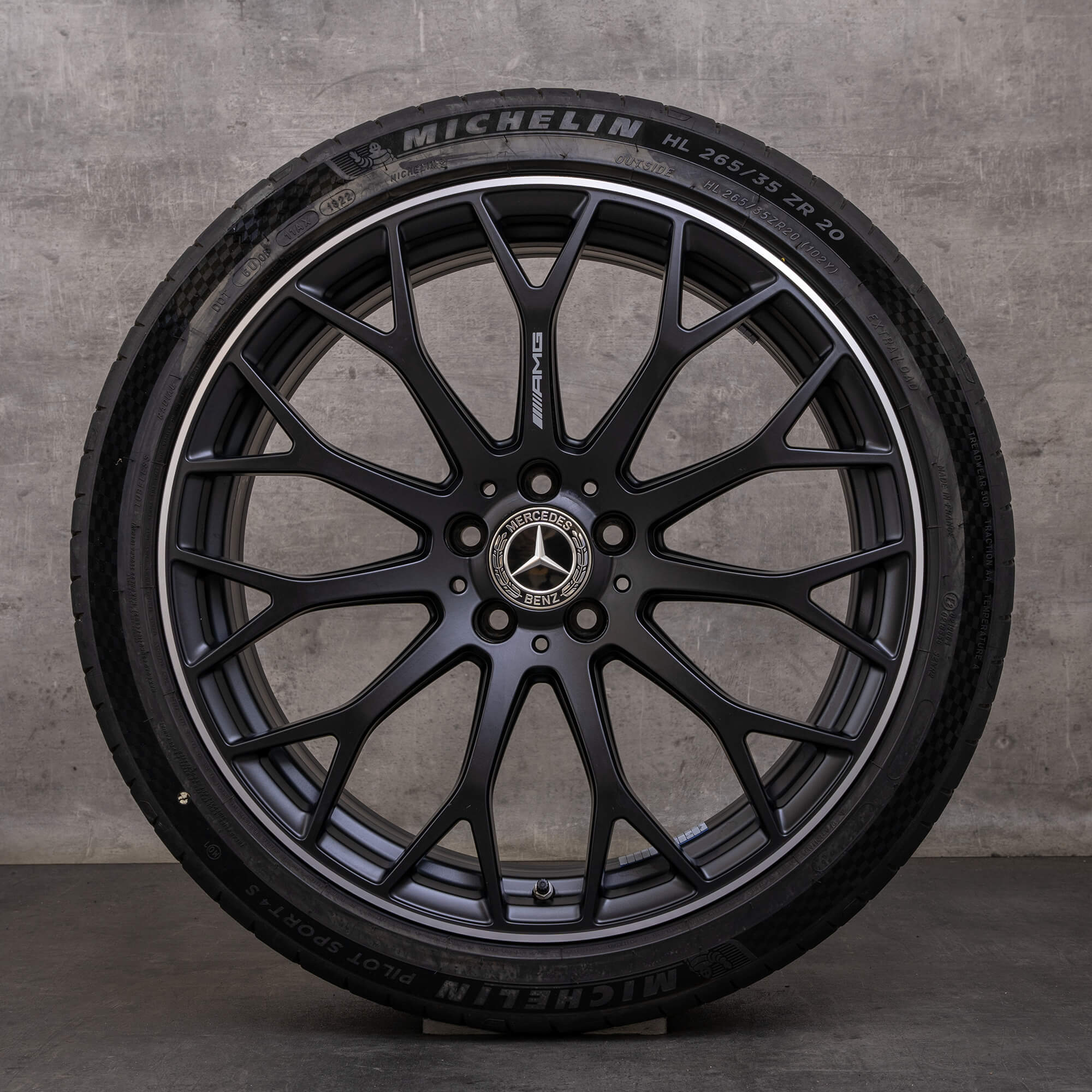 Originale Mercedes Benz C-Klasse C63 & S AMG vinterhjul 20 tommer W206 S206 felger A2064013100 A2064013200 svart matt høyglans finish