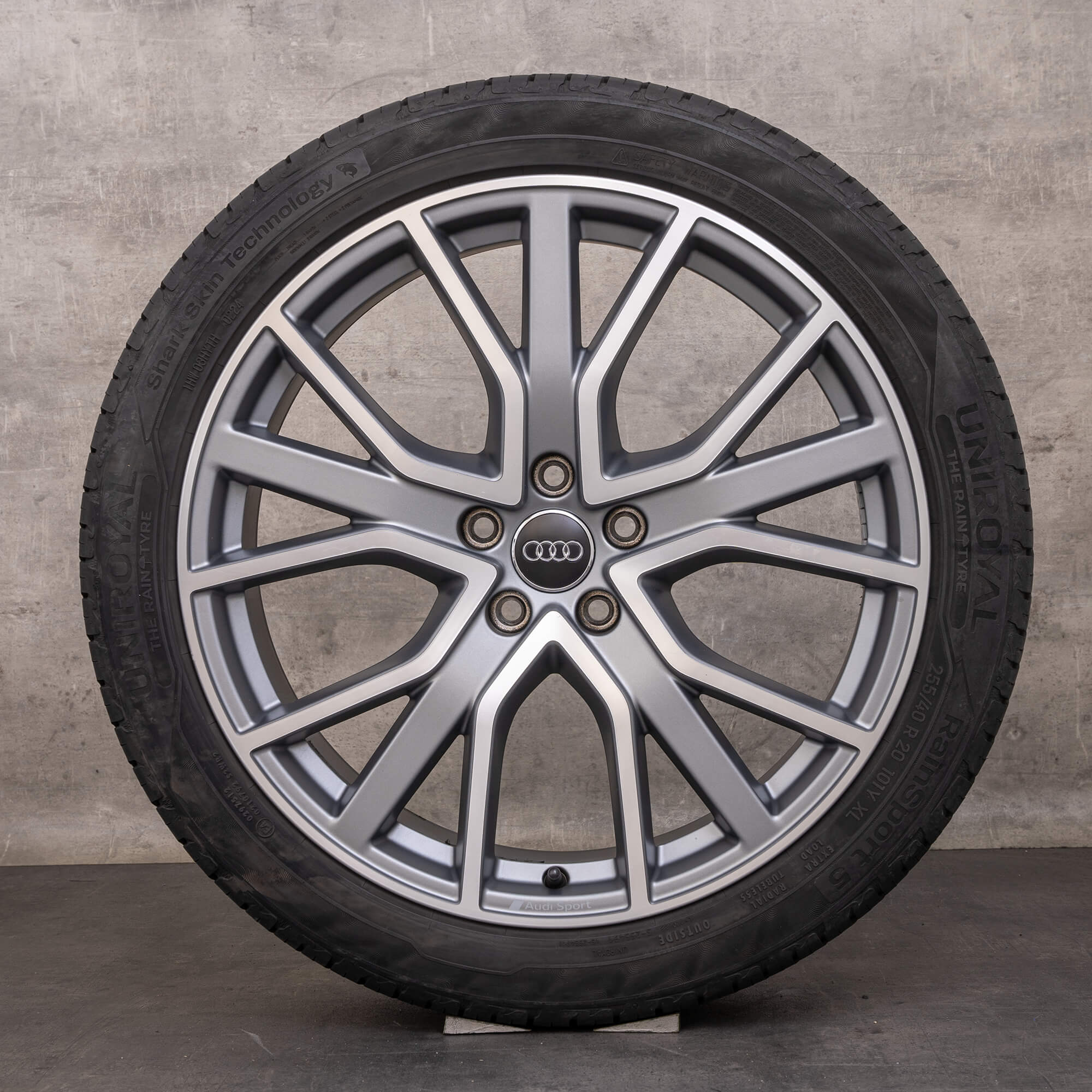 Jante originale Audi A6 S6 20 inch 4K C8 anvelope jante vară 4K0601025AB antracit mat