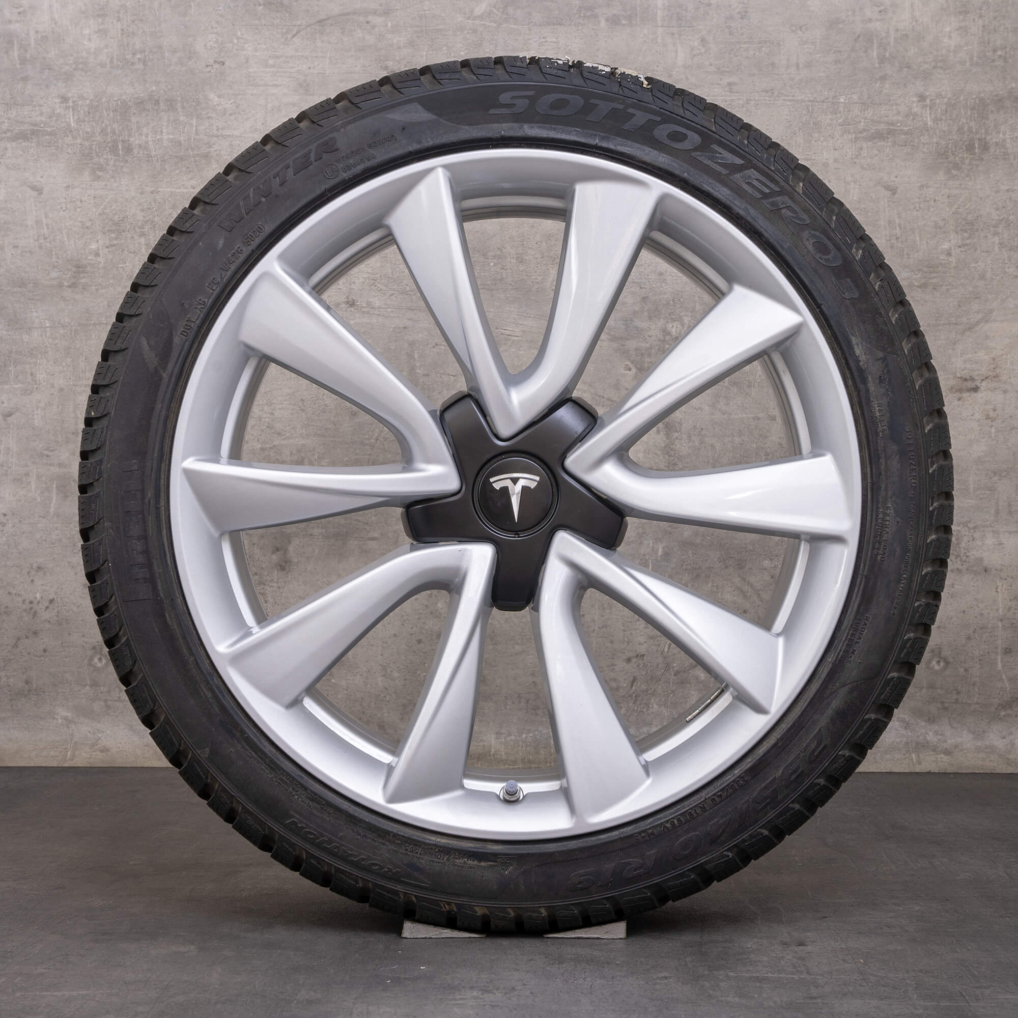 Orijinal Tesla Model 3 kış jantları 19 inç jantlar 1044224-00-B gümüş