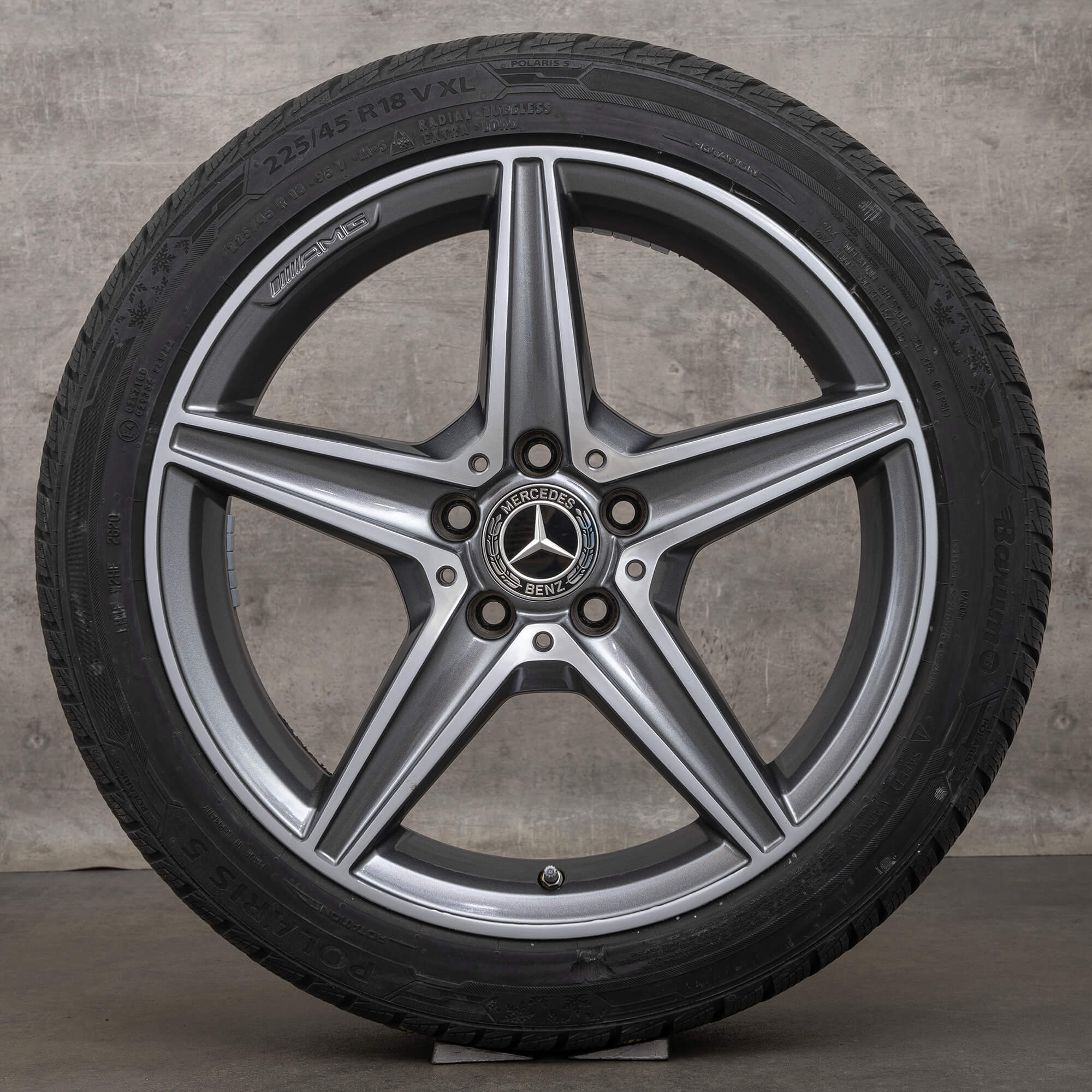 AMG 18 inç jantlar Mercedes Benz C-Class W205 C205 A205 S205 kış jantları