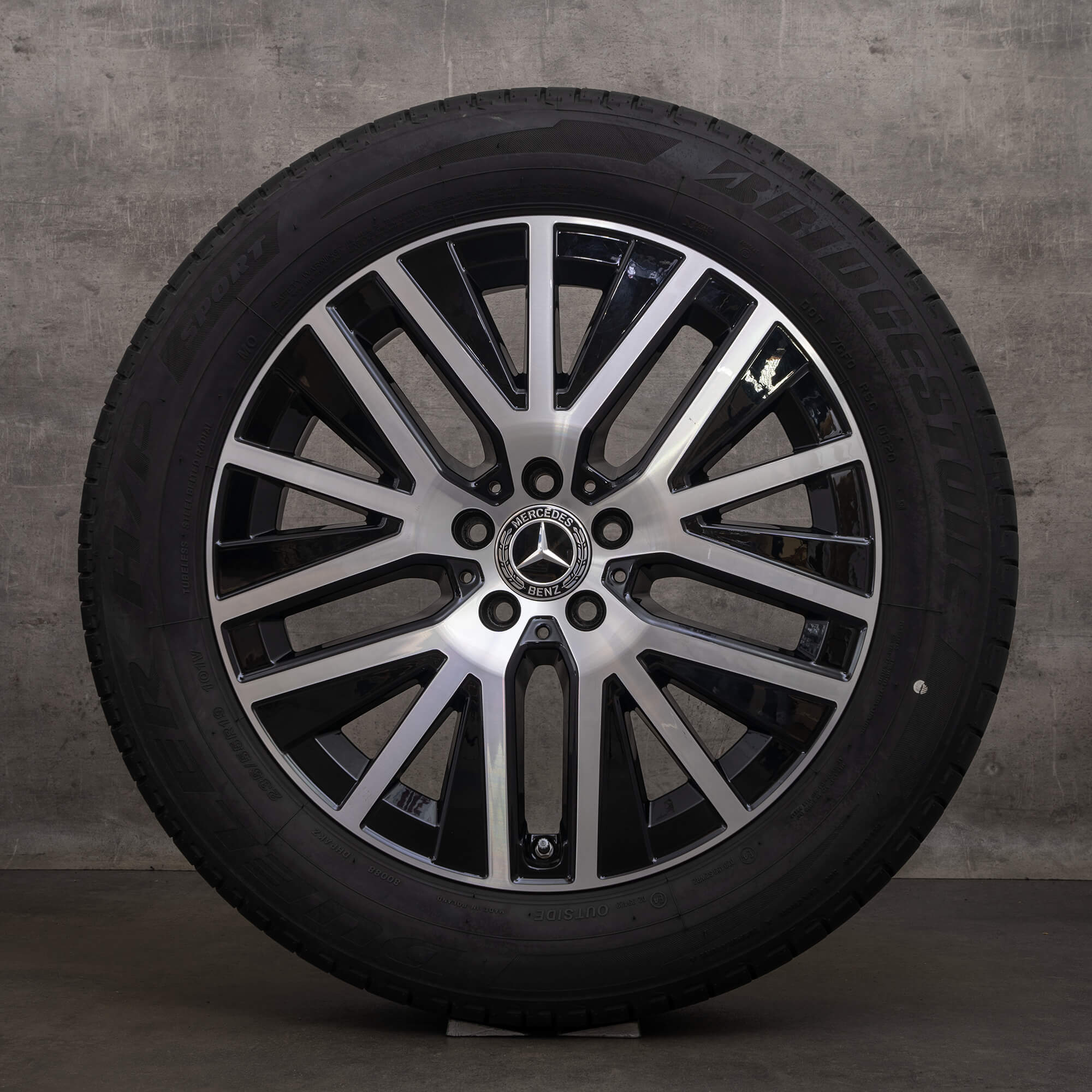 Originální letni disky Mercedes Benz GLC 19 palců X253 C253 pneumatiky A2534014900 černá lesklá soustružená alu kola