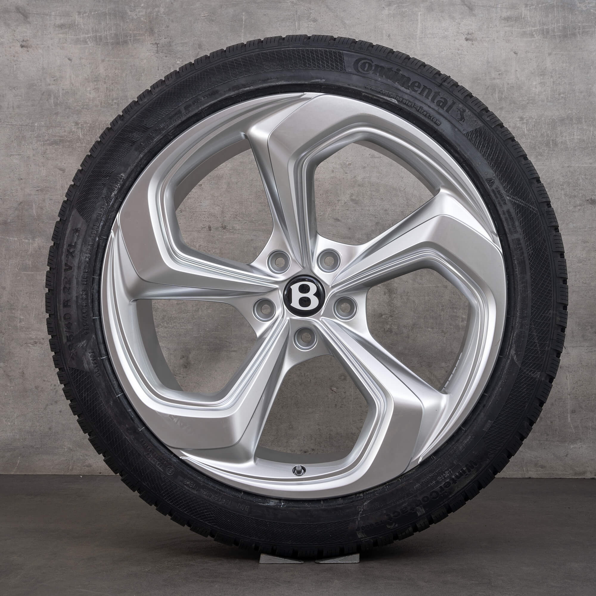 Originale Bentley Bentayga 22 tommer fælge sommerdæk 36A601025BM sølv højglans sommerhjul