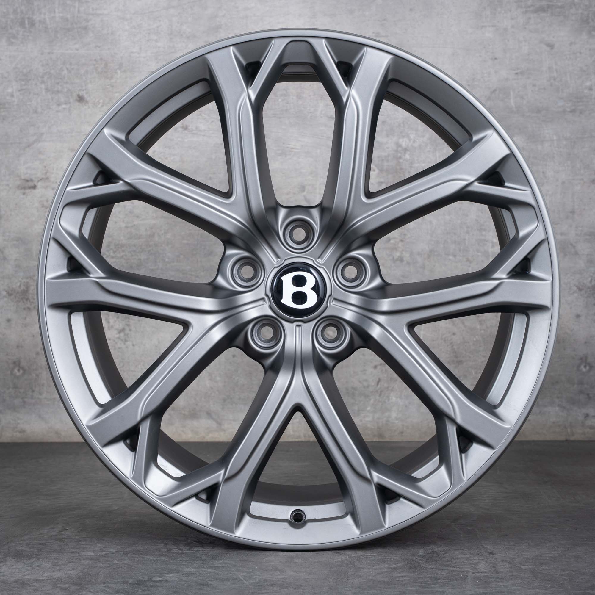 Alkuperäiset Bentley Continental GT GTC Flying Spur vanteet 22 tuuman 3S 3SA601025DK 3SA601025DL Ten Spoke Sports Wheel platinum silver matt