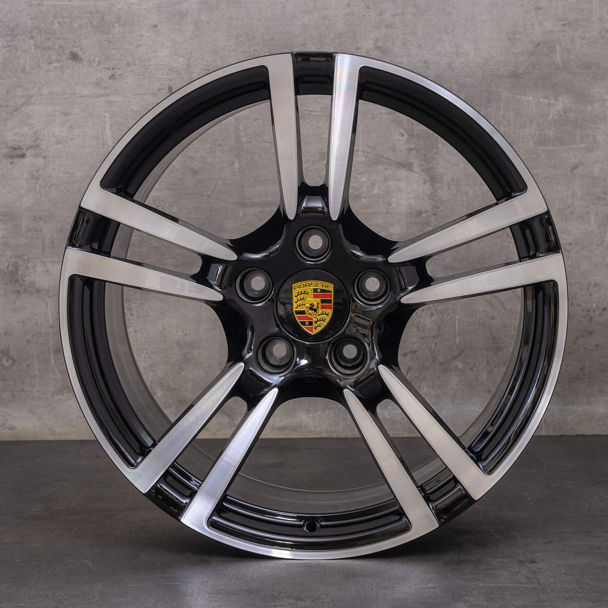 OEM Porsche 911 Rims 19 inch 997 Carrera 4 & 4S 99736215702 99736216302 black glossy turned