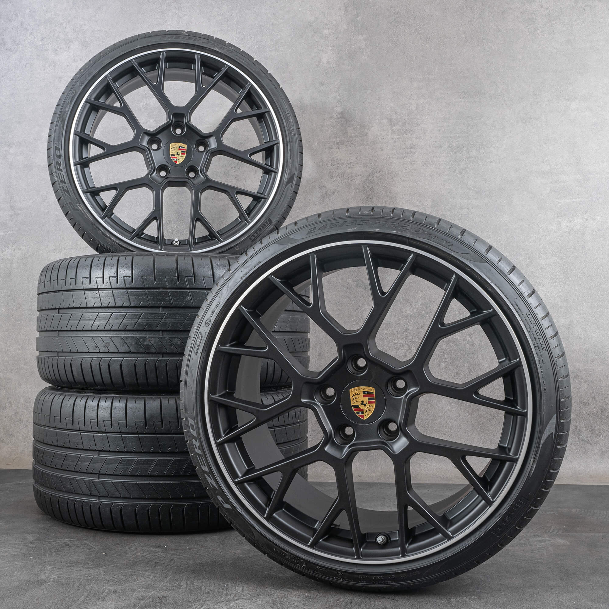 Original Porsche 992.1 20 21 tommer fælge RS Spyder Design sommer komplet hjulsæt