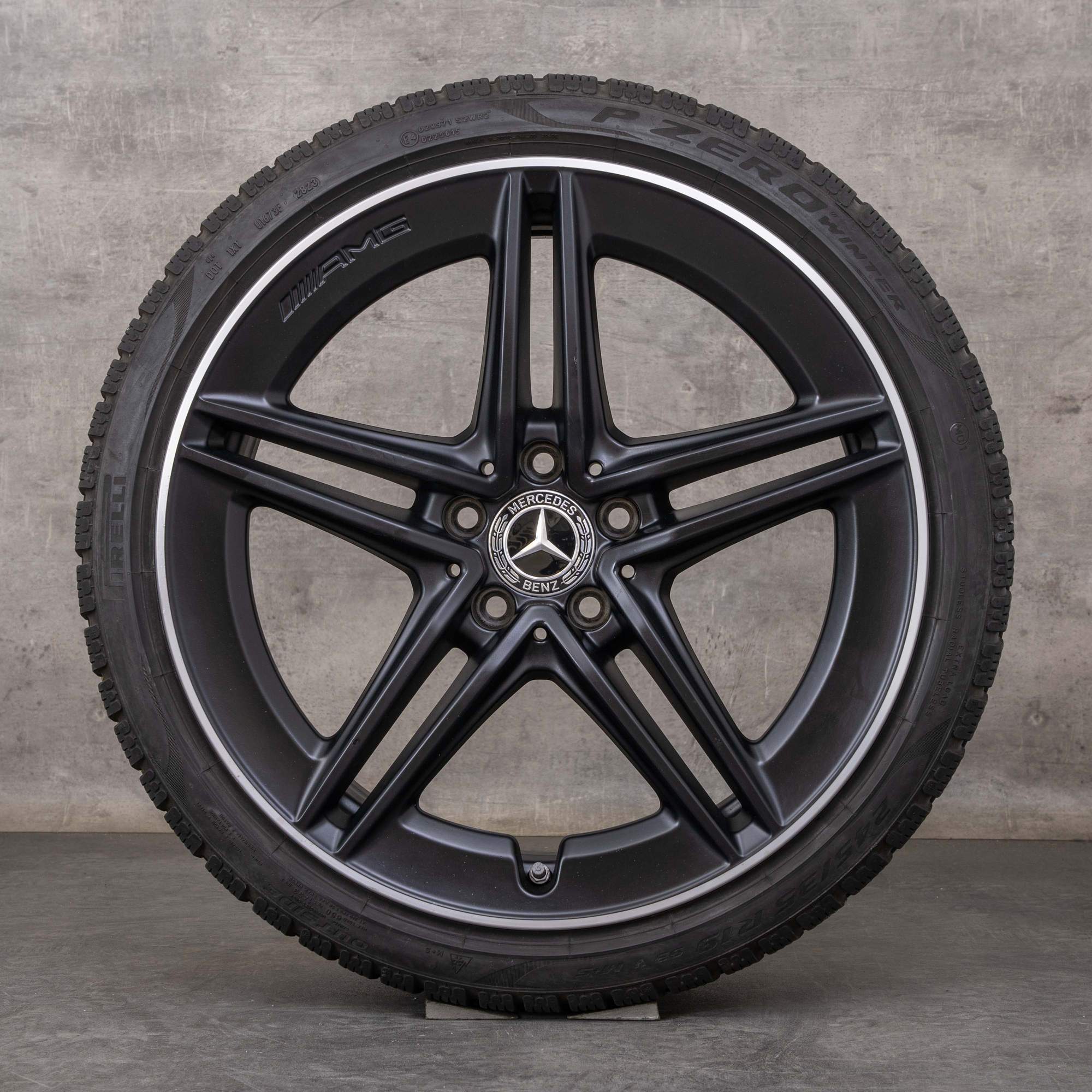 Oryginał Mercedes Benz Klasa A 45 CLA AMG felgi 19 cali W177 X118 C118 koła letnie A1774012300 czarny mat polerowane