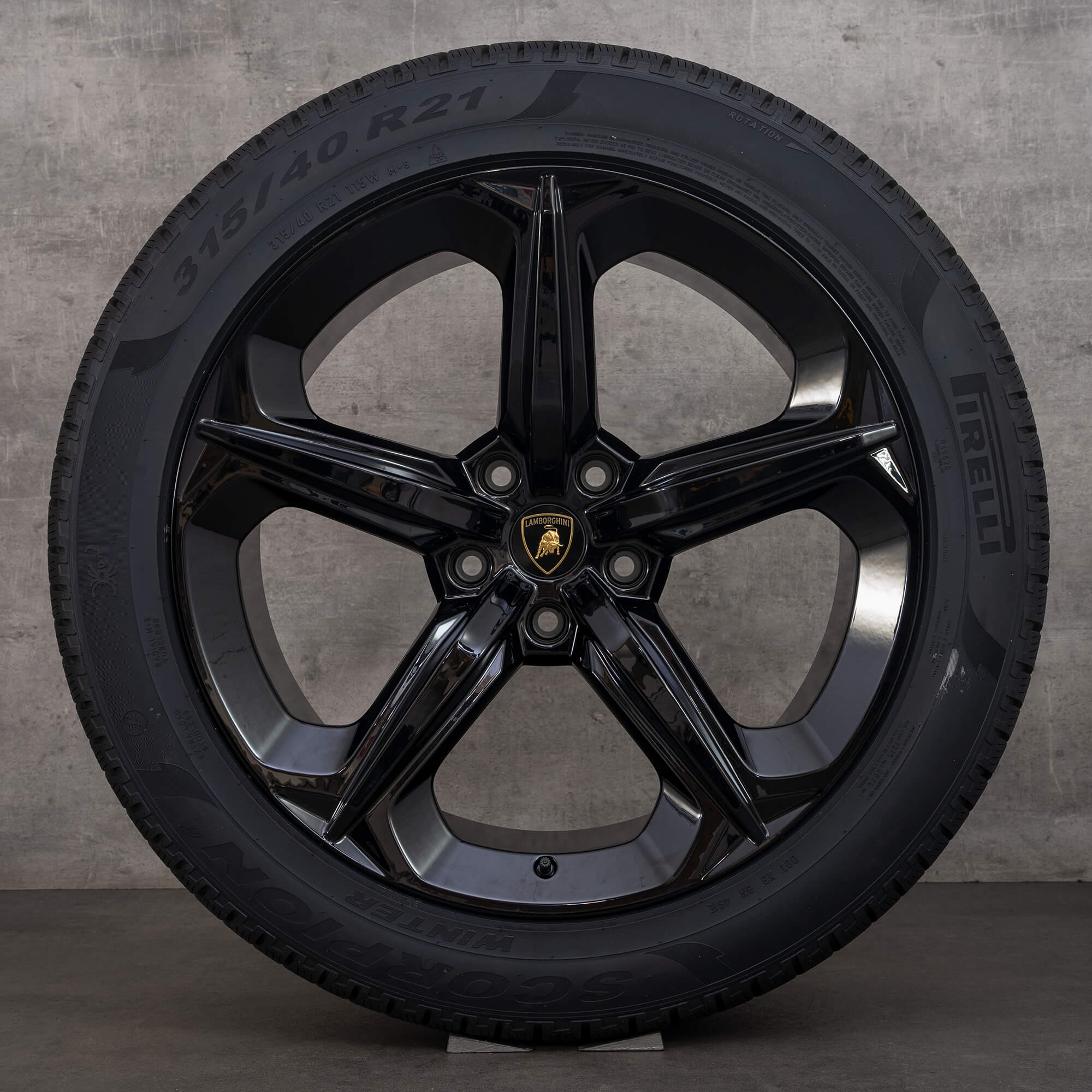 Oryginał Lamborghini Urus koła zimowe 21 cali felgi 4ML601025B 4ML601025C czarny połysk NOWOŚĆ