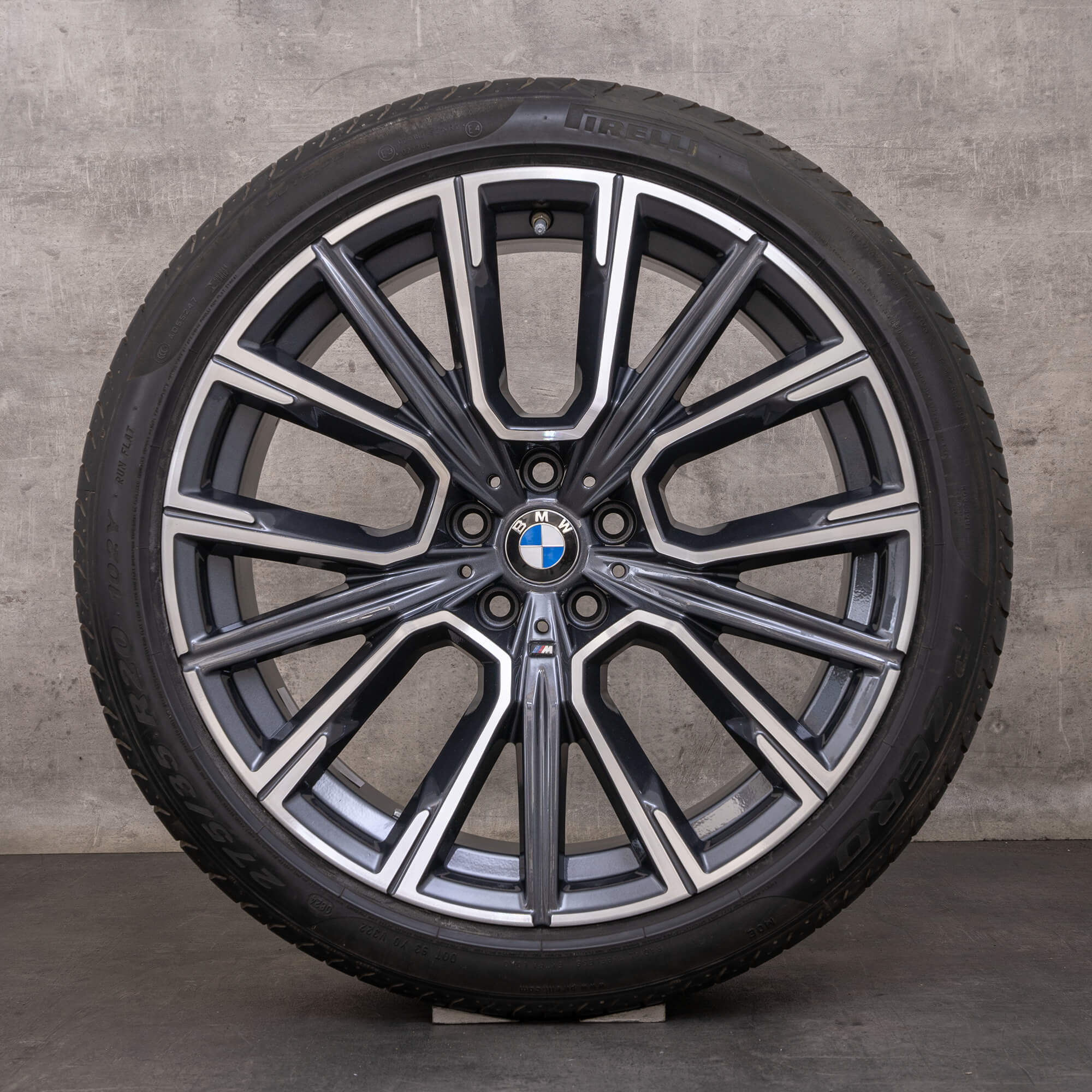 Jantes e pneus inverno originais BMW Série 6 7 20 polegadas G11 G12 G32 jantes 817 M 8090096 8090097 orbit grey glossy turned