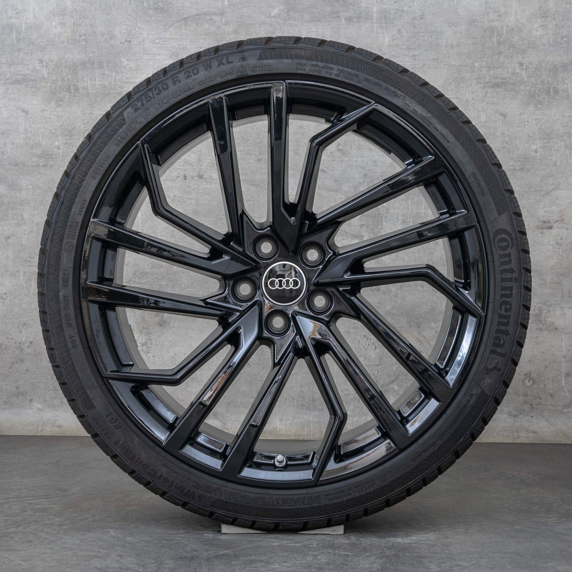 Originale Audi RS4 RS5 roți 20 inch B9 8W F5 Anvelope de vară 8W0601025FT negru lucios