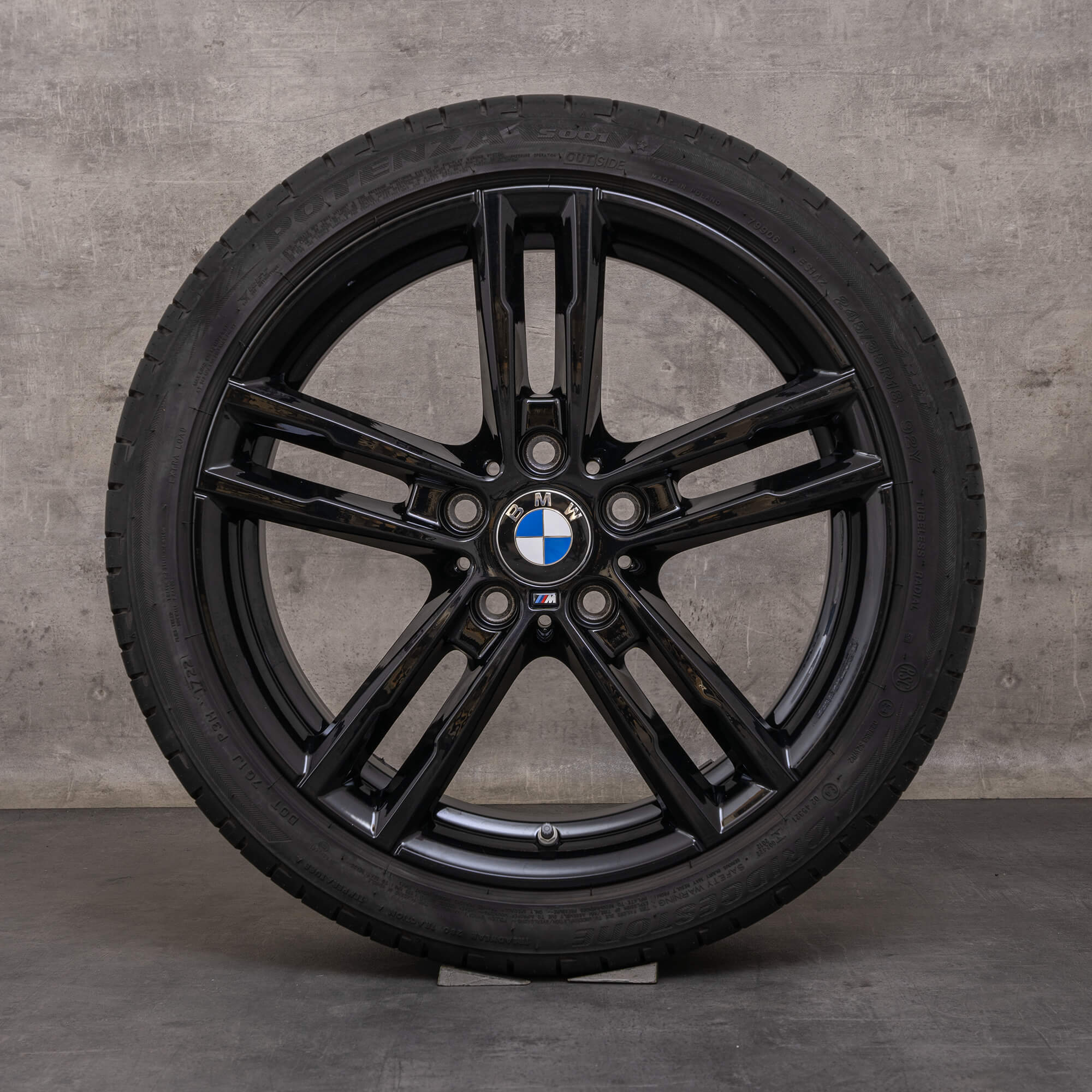 Original BMW 1er 2er Felgen 18 Zoll F20 F21 F22 F23 Sommerräder Styling 719 M 8074185 8074186 schwarz glanz