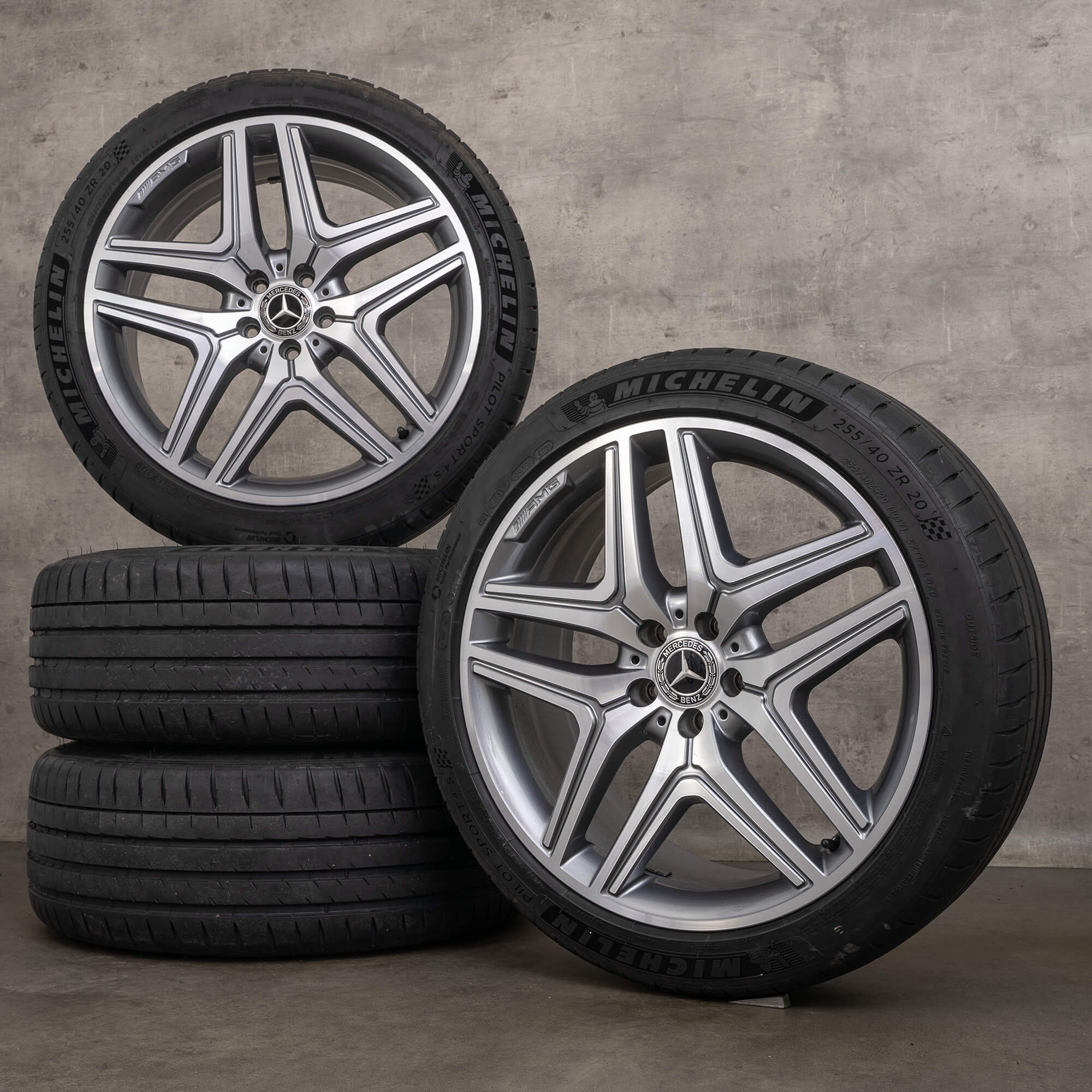 Alkuperäiset Mercedes Benz GLA GLB 35 45 vanteet 20 tuuman X247 H247 kesäpyörät A2474012000 himalajanharmaa Kiillotettu UUSI