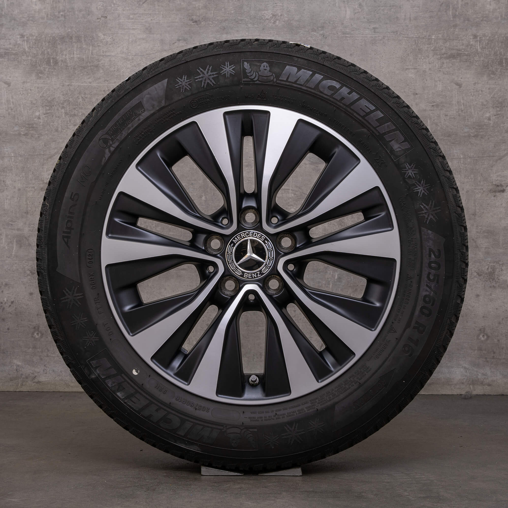Original Mercedes Benz A B Class CLA roues d'hiver 16 pouces W177 V177 W247 X118 C118 jantes A1774010000 noir mat brillant