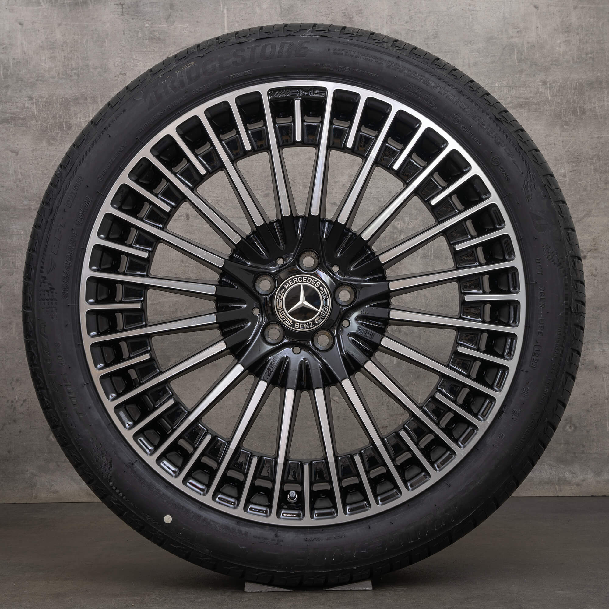 Original Mercedes Benz EQS AMG roues d'été 21 pouces limousine V297 jantes A2974011500 noir brillant