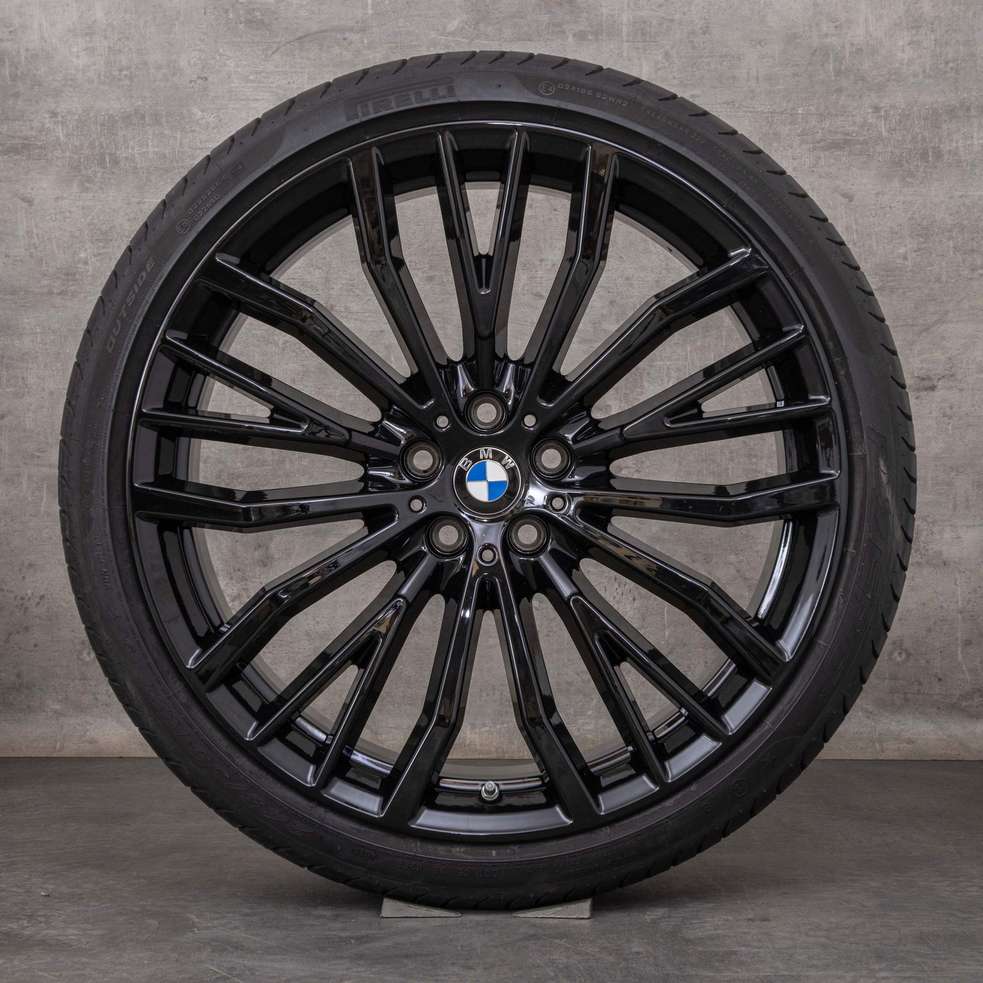 Oryginalne felgi BMW serii 6 7 21 cali G11 G12 G32 GT koła letnie stylizacja 687 6877018 6877019 czarny połysk