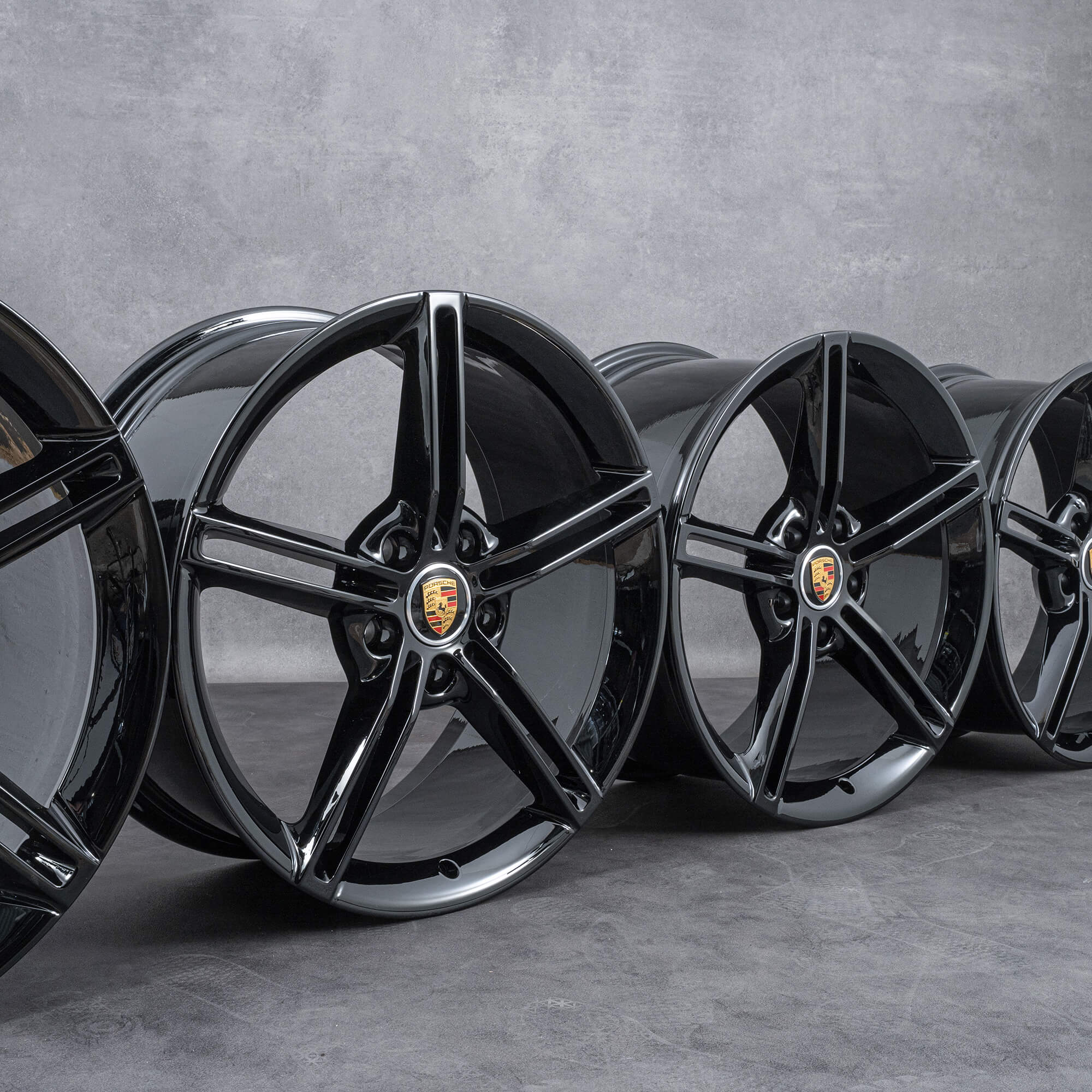 Originale Porsche Taycan felger 21 tommer 9J1601025AA 9J1601025AB Mission E svart