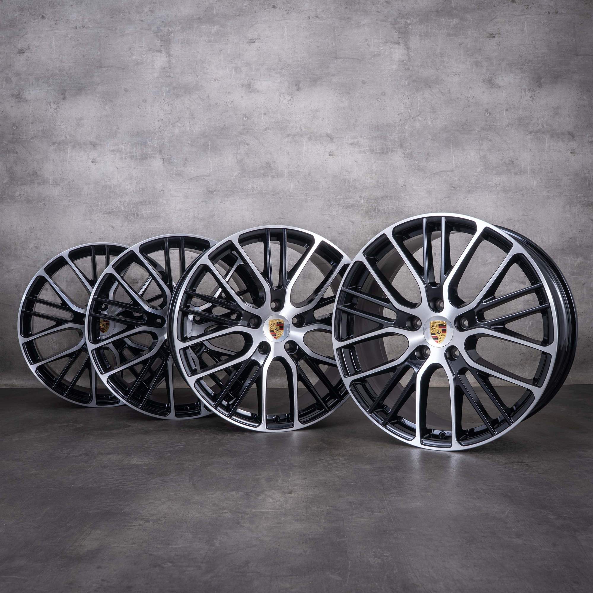Oryginalne felgi do Porsche Panamera 21 cali 971 4 4S Turbo 971601025AP 971601025CA Exclusive GTS czarne w stylu diamond cut