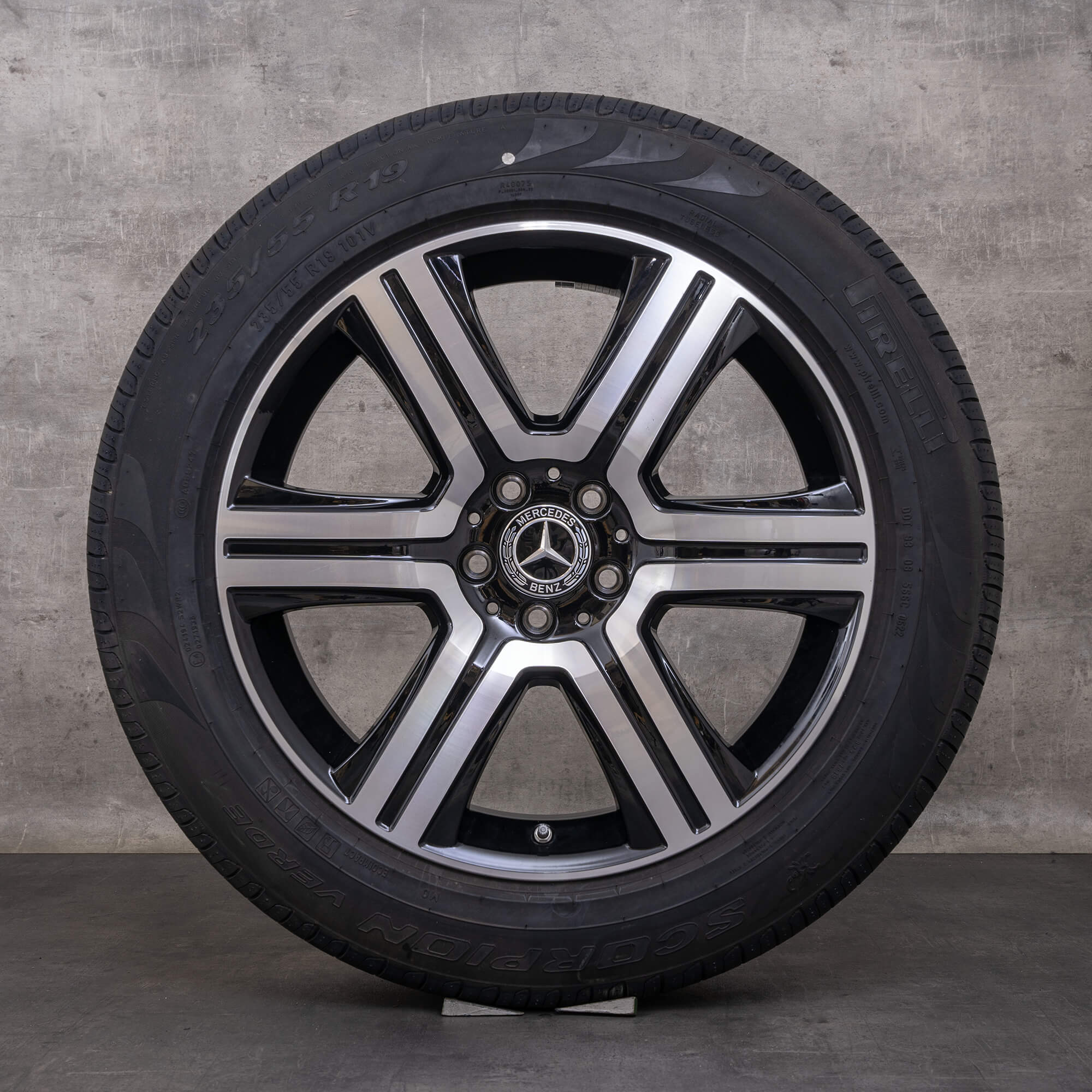 Orijinal Mercedes Benz GLC & 43 AMG jantlar 19 inç X253 C253 yaz jant lastikleri A2534011600 siyah parlak tornalı