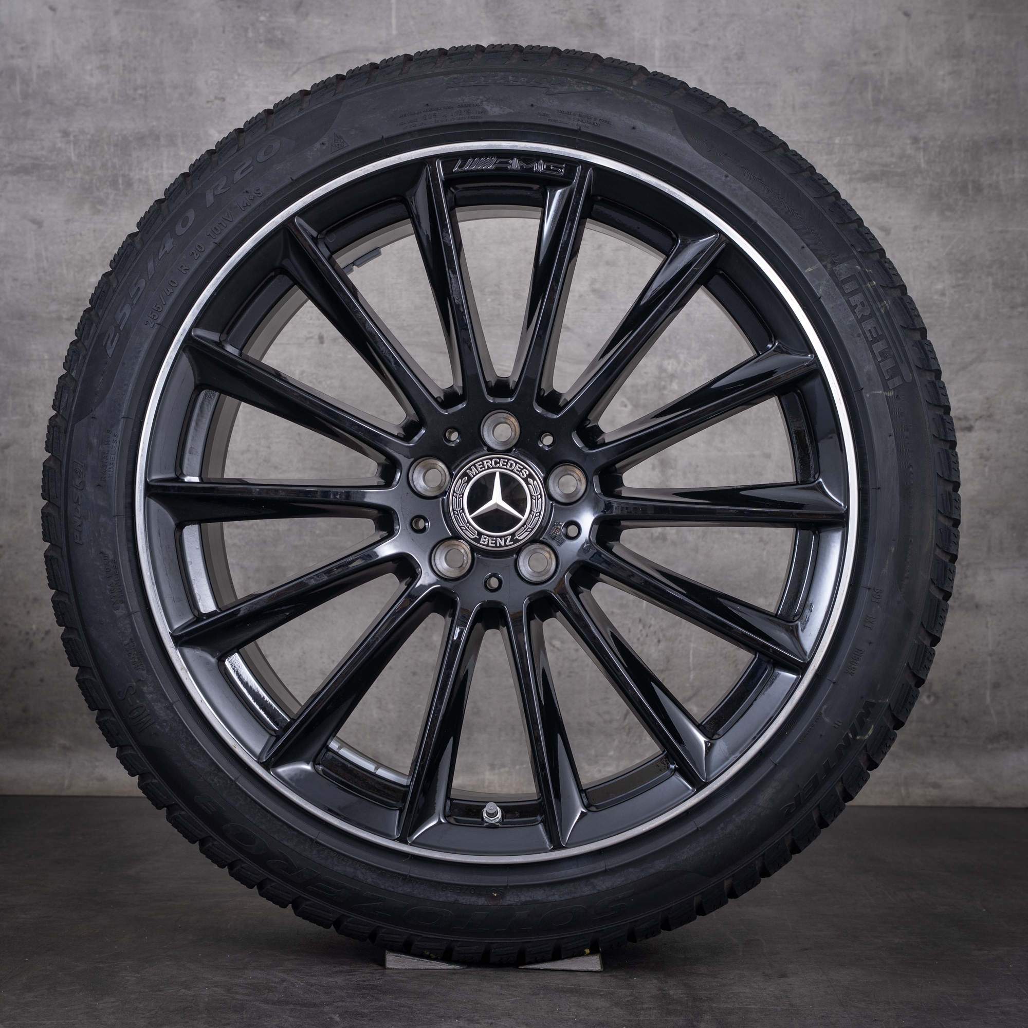 Original Mercedes Benz S-Klasse AMG Winterräder 20 Zoll W223 Felgen A2234011500 schwarz glanzgedreht