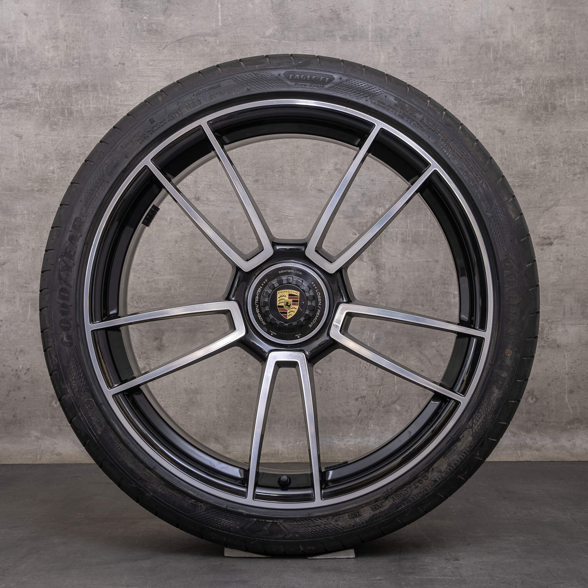 Oem Porsche 911 Jantes 20 21 pouces 992 Turbo & S été 992601025AS 992601025AA noir poli