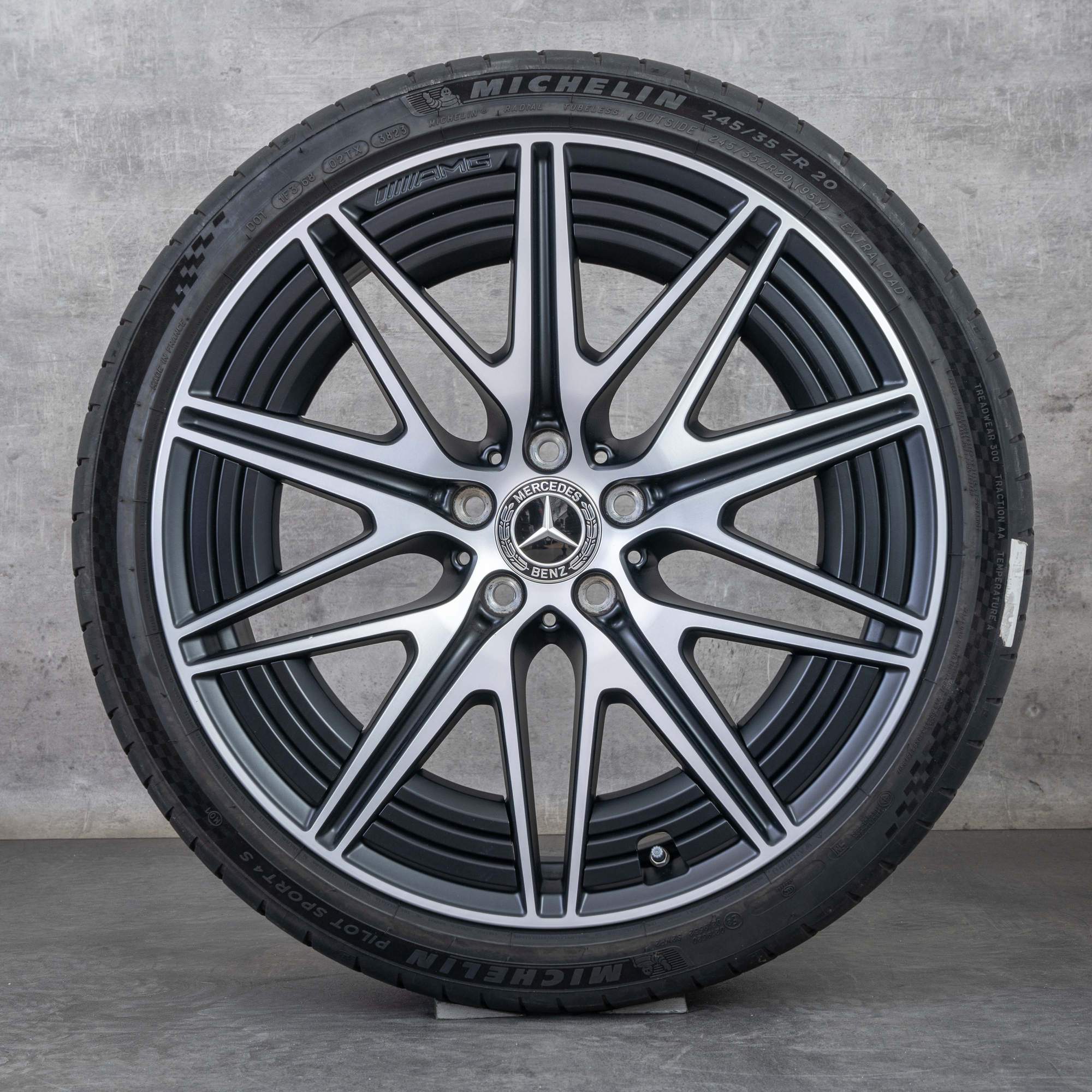 Oryginał Mercedes Benz Klasa C C43 AMG felgi 20 cali W206 S206 koła letnie A2064012500 A2064012600 czarny mat Polerowane