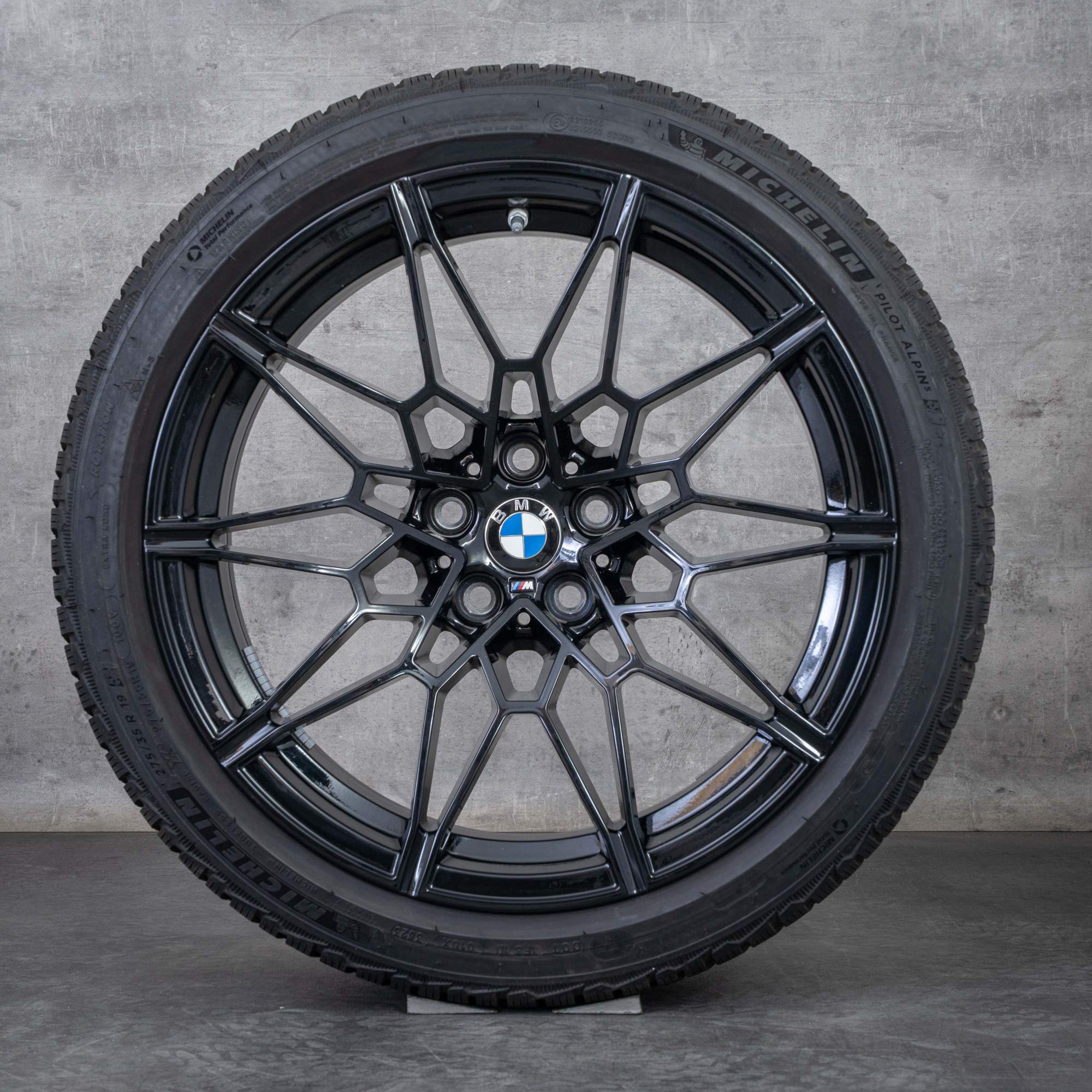 Oryginalne BMW M2 M3 M4 koła zimowe 19 20 cali G87 G80 G81 G82 G83 felgi stylizacja 826 M 8093838 8093839 czarny błyszczący
