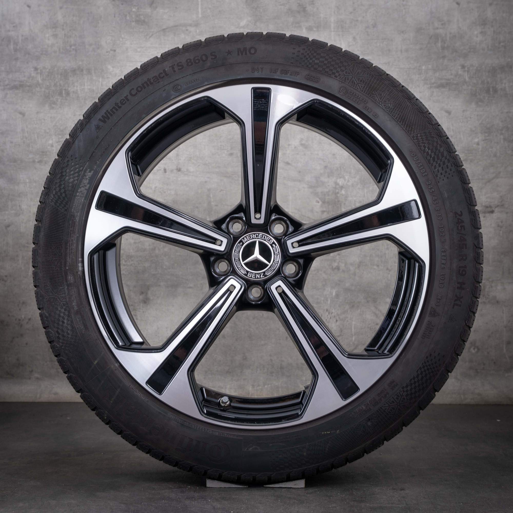 Original Mercedes Benz E-Klasse Winterräder 19 Zoll W214 S214 Felgen A2144013600 schwarz glanzgedreht