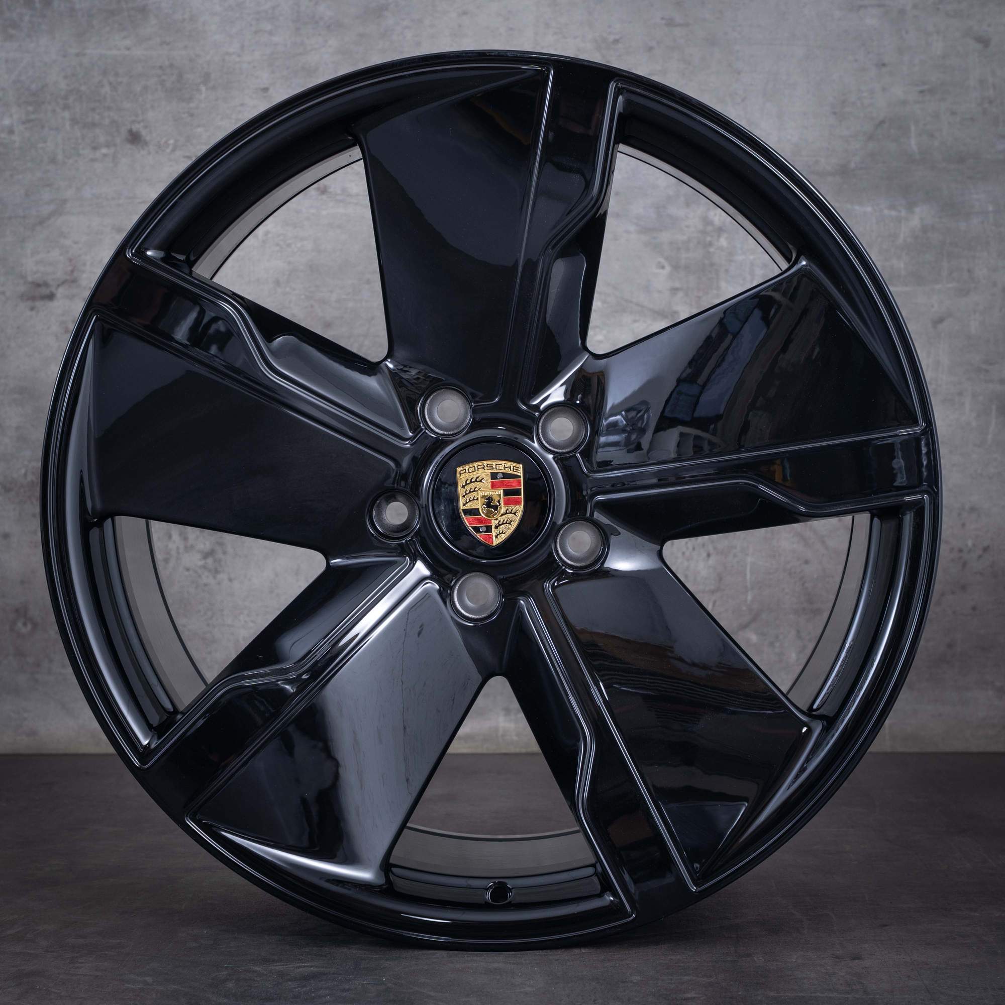 Original Porsche Taycan Felgen 21 Zoll 9J1 4S GTS Turbo Exclusive Design 9J1601025Q 9J1601025R schwarz glanz NEU