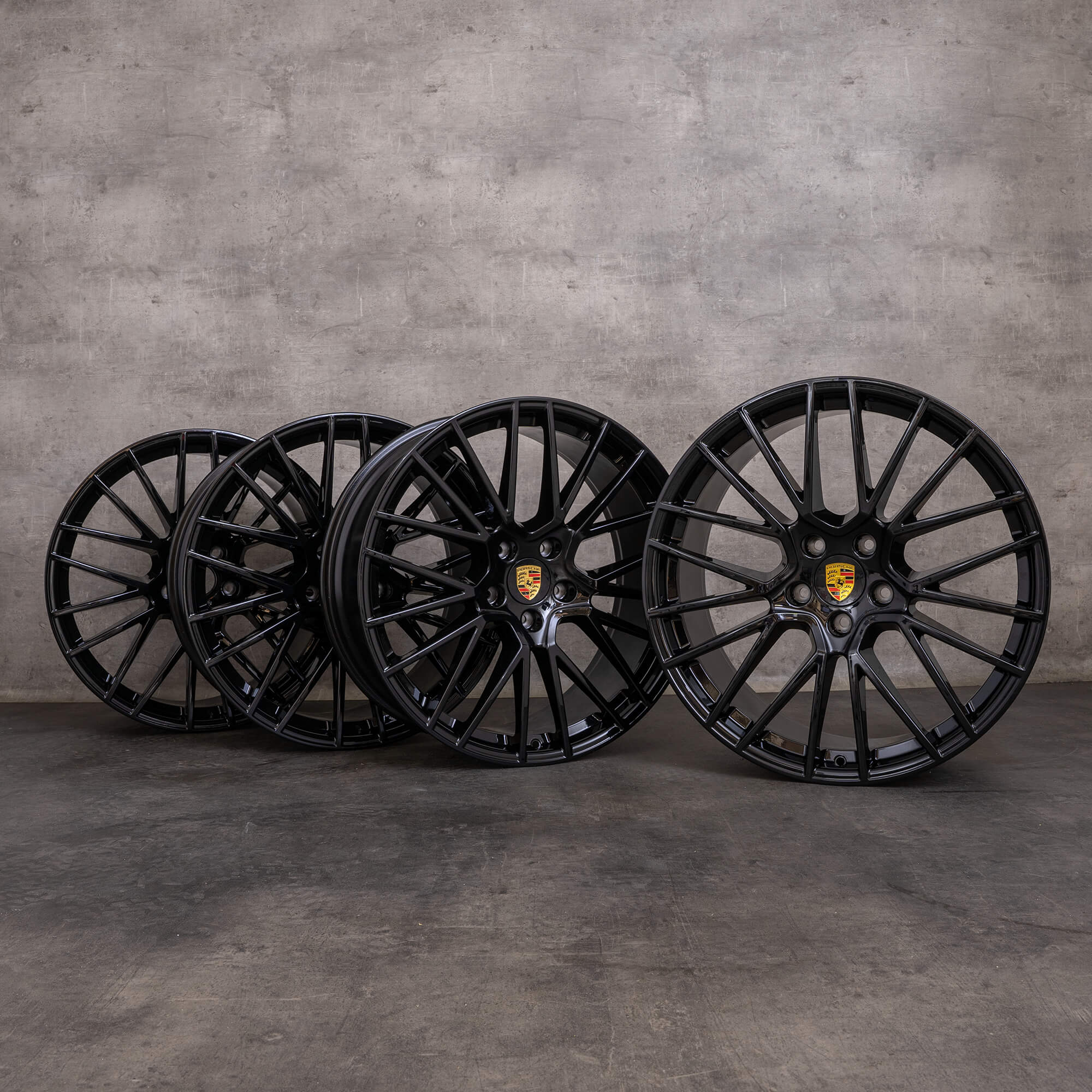 Original Porsche Cayenne Coupe 9YA Felgen 22 Zoll 9YA 9Y3601025AL 9Y3601025AM RS Spyder schwarz glanz NEU