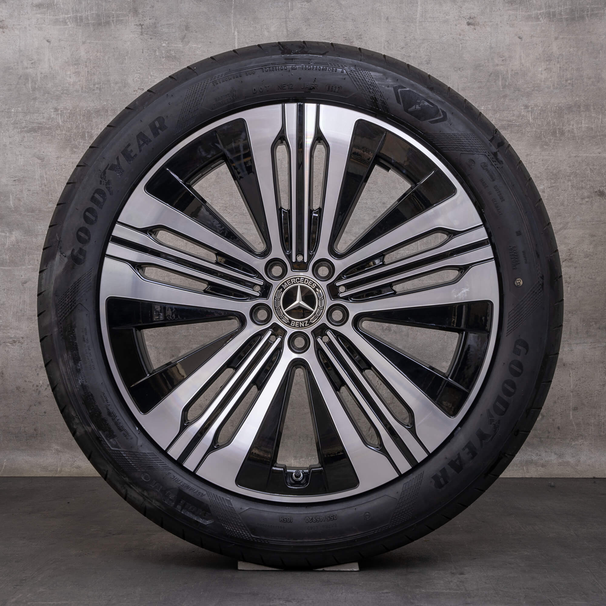 Mercedes Benz EQS jantes 20 polegadas V297 verão A2974010700 preto brilhante torneado