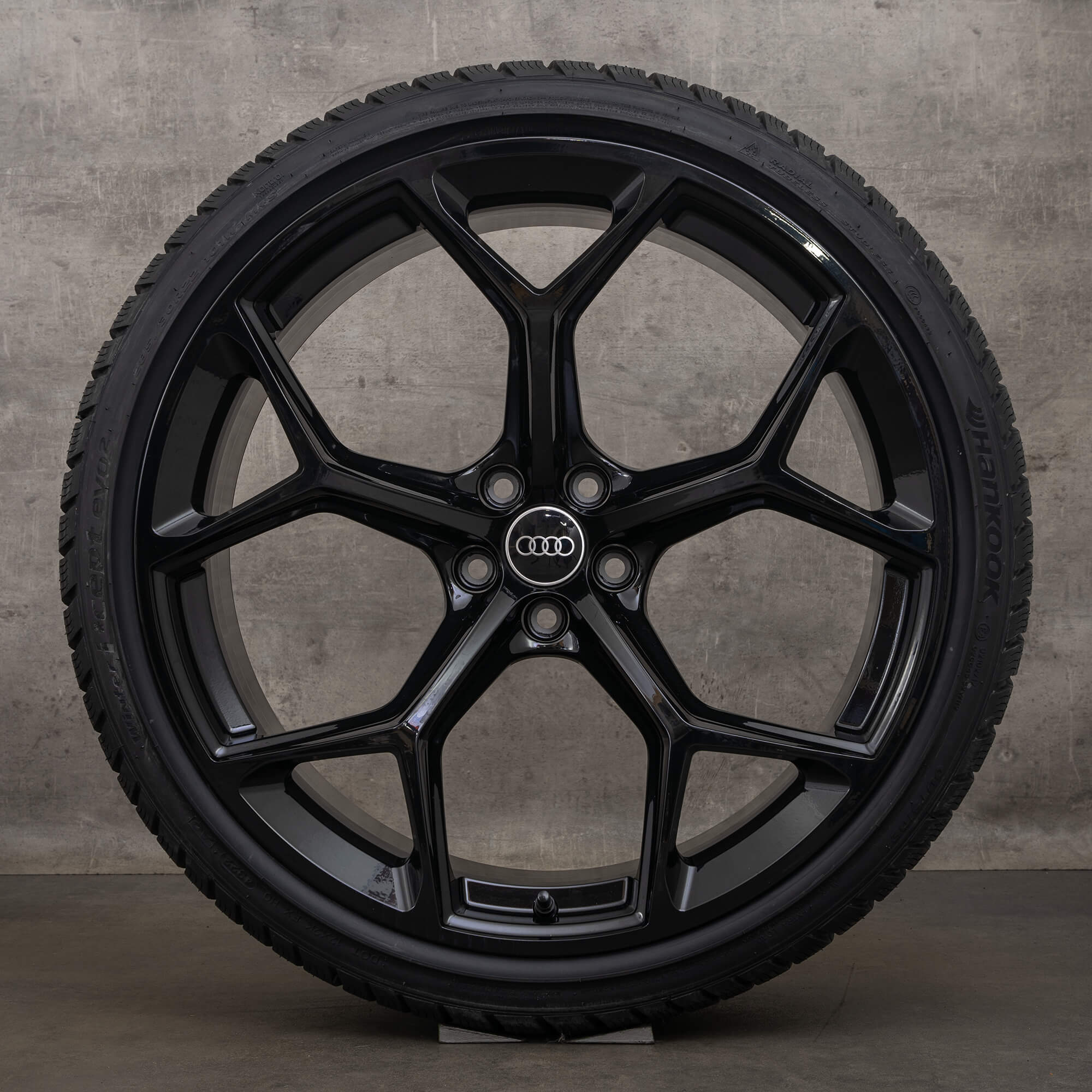 OEM Audi RS6 RS7 snow tire packages 22 inch 4K C8 Rims 4K0601025BM Performance honeycomb design black gloss NEW
