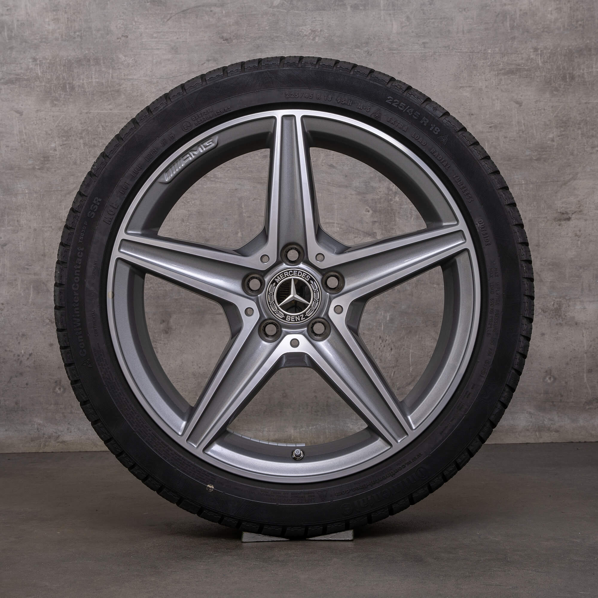 Genuine AMG Mercedes Benz Classe C ruote invernali 18 pollici W205 S205 C205 A205 cerchi A2054011100 himalaya grigio lucido tornito