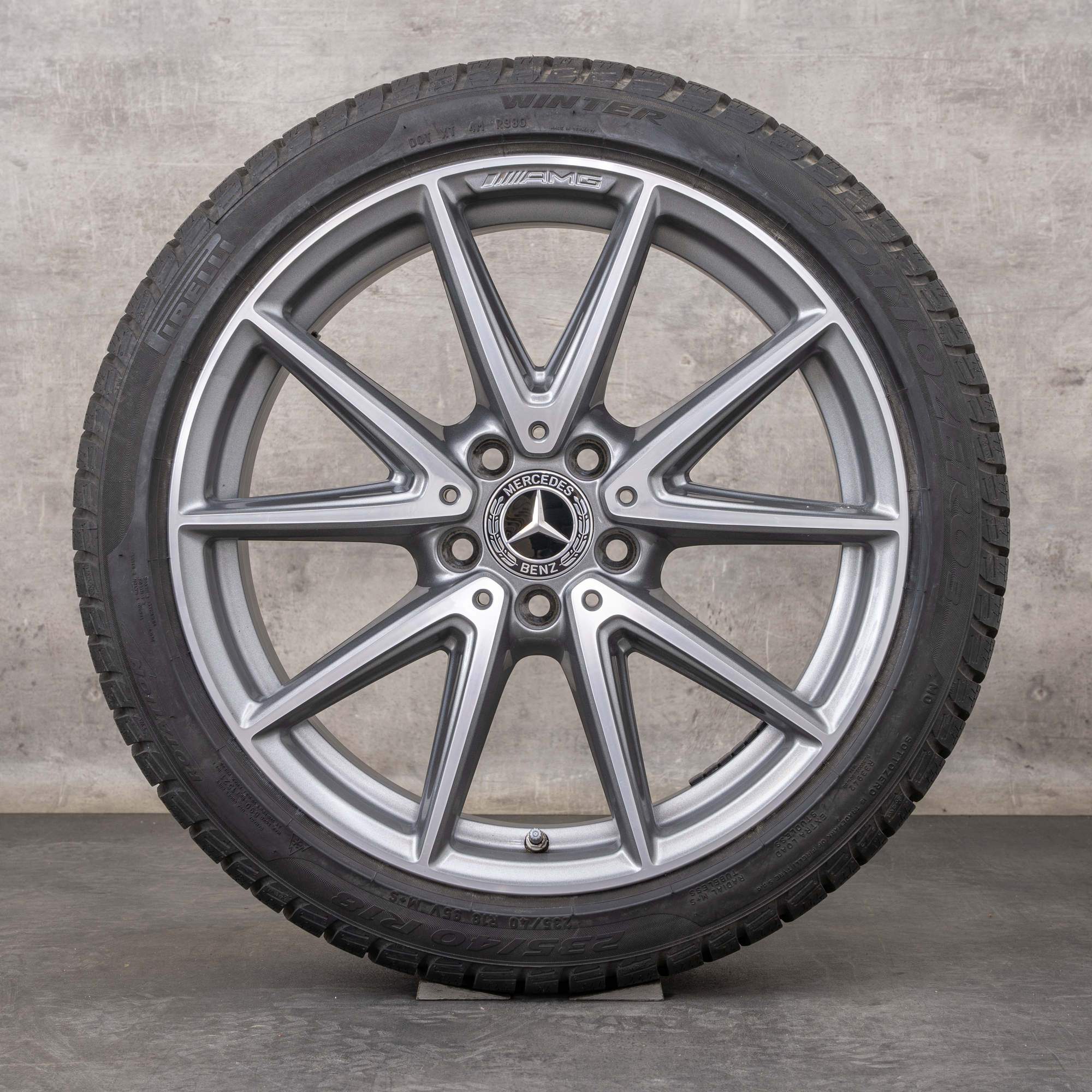 Llantas de invierno originales Mercedes Benz Clase A A45 CLA45 AMG 18 pulgadas 250 Sport W176 W117 llantas A1764010800 gris himalaya pulido brillante