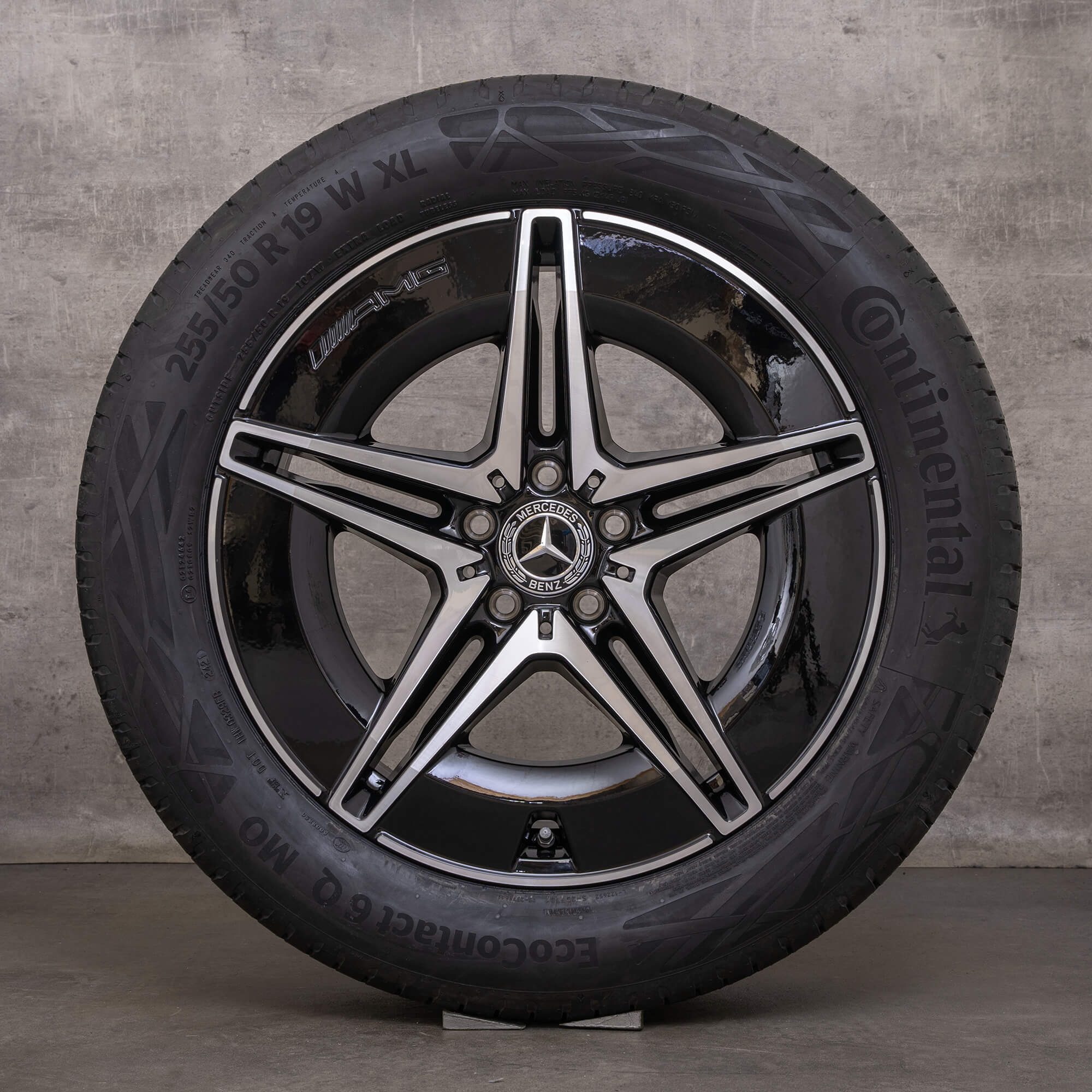 Alkuperäiset Mercedes Benz EQC AMG vanteet 19 tuuman N293 kesäpyörät A2934011500 A2934011600 musta kiillotettu UUTUUS