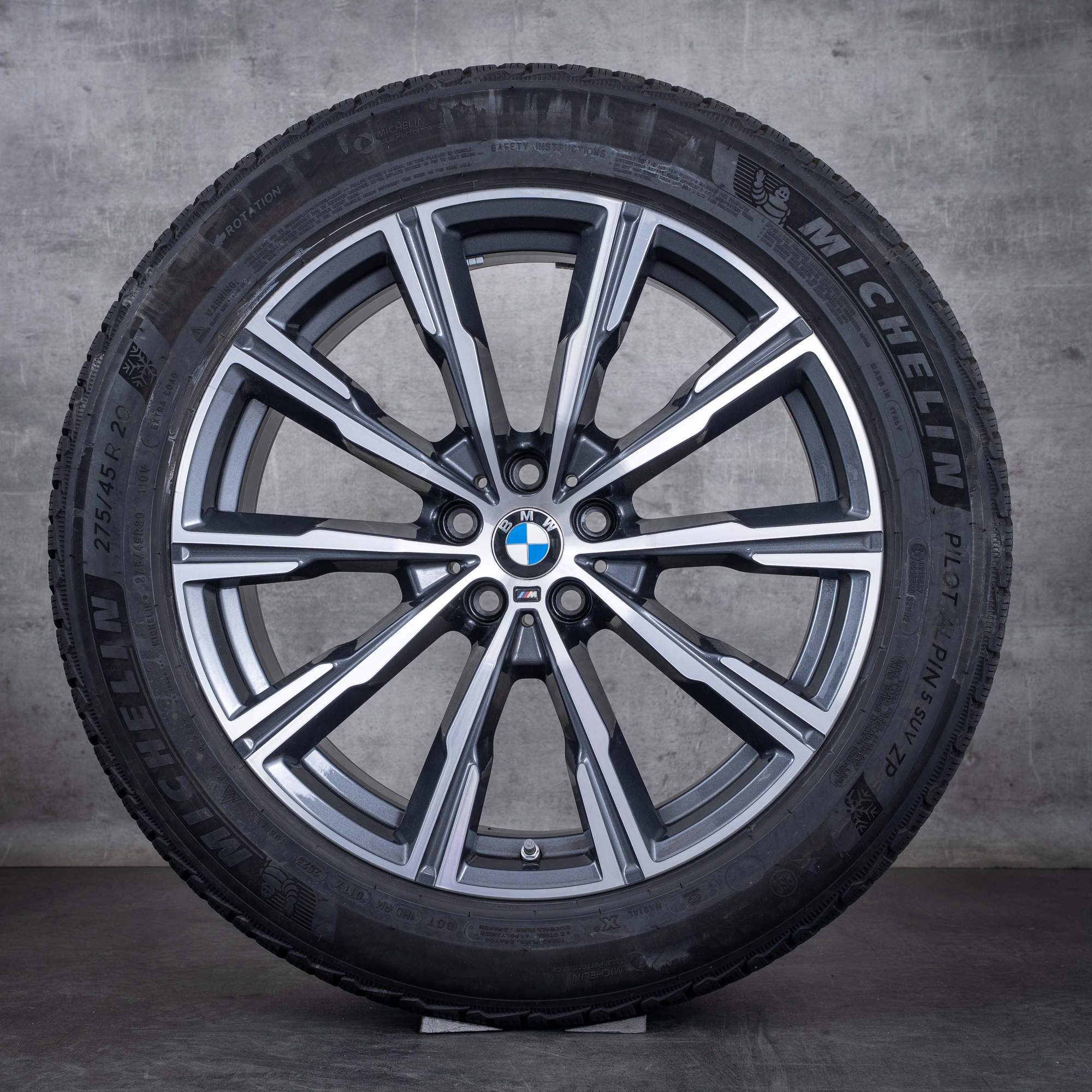 Oryginalał BMW X5 X6 koła zimowe 20 cali G05 G06 felgi stylizacja 740 M 8071996 orbit szary polerowane