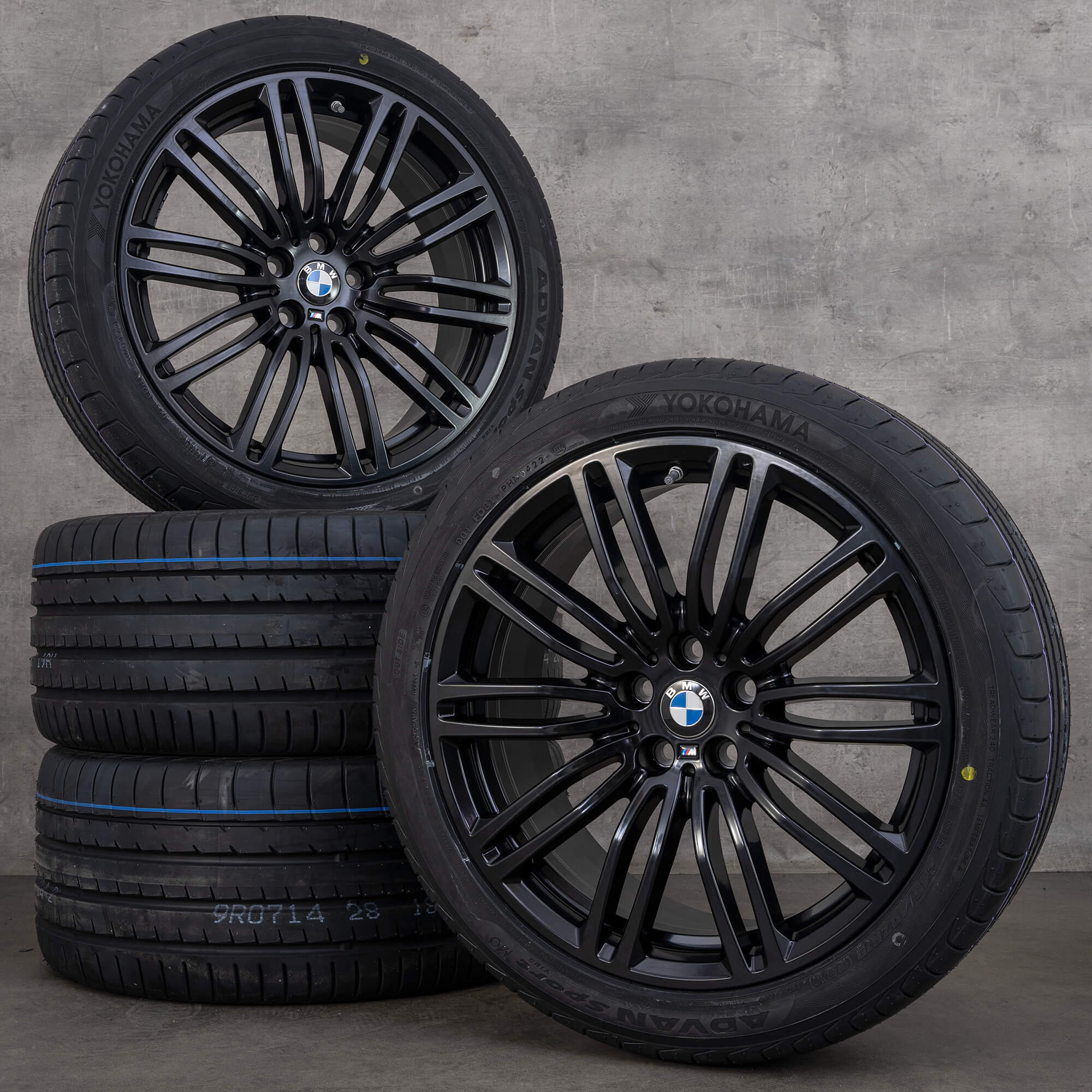 Originali BMW Serie 5 cerchi 19 pollici G30 G31 estivi styling 664 M 7865925 7856926 nero lucido