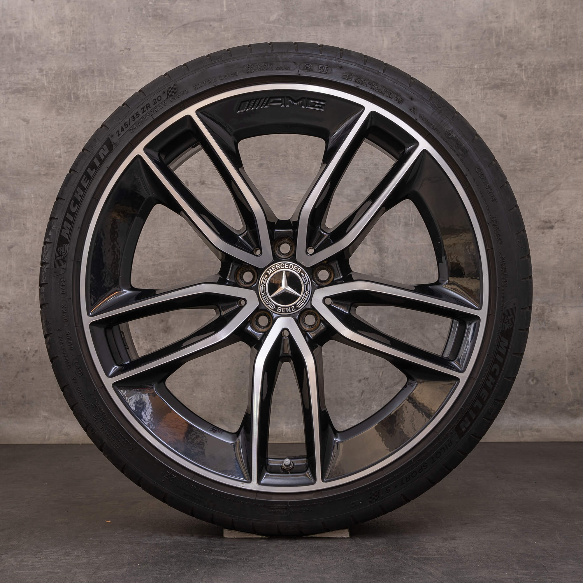 OEM Mercedes Benz CLS 53 AMG snow tire packages 20 inch C257 4Matic rims A2574013100 A2574012200 black glossy turned