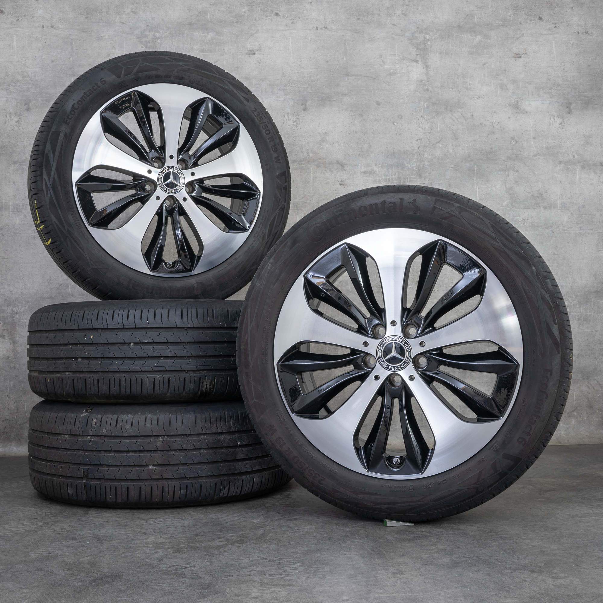 Alkuperäiset Mercedes Benz GLA GLB vanteet 19 tuumaa, H247 X247 kesäpyörät A2474013600 musta kiillotettu