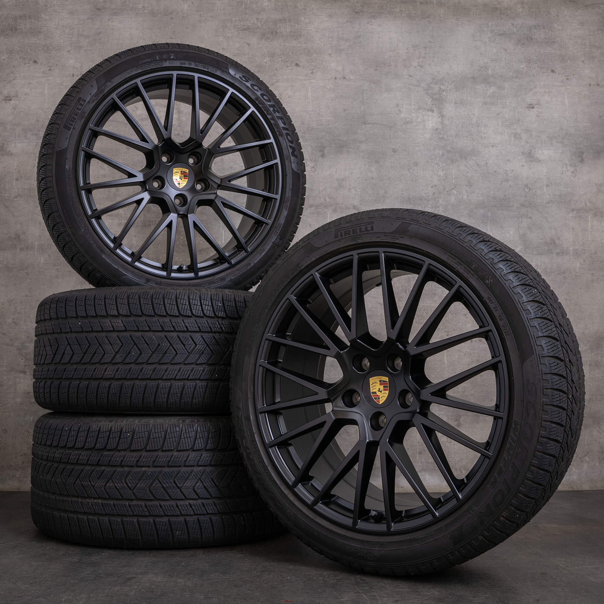 Oem Porsche Cayenne pneus hiver jantes 21 pouces 9YA I E3 9Y0601025BF 9Y0601025BG noir mat