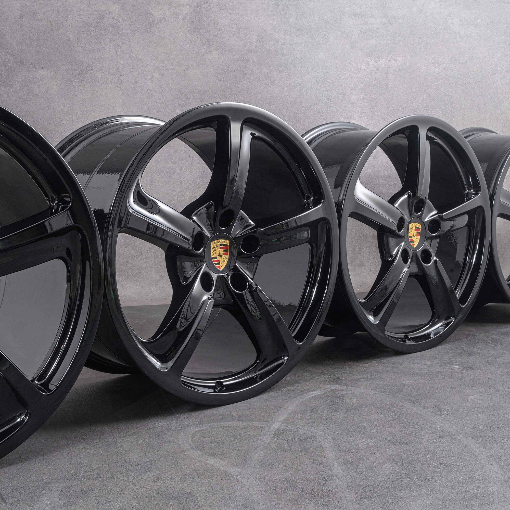 Originele Porsche 991 velgen 20 inch 4S C4 99136116240 99136216741 gitzwart