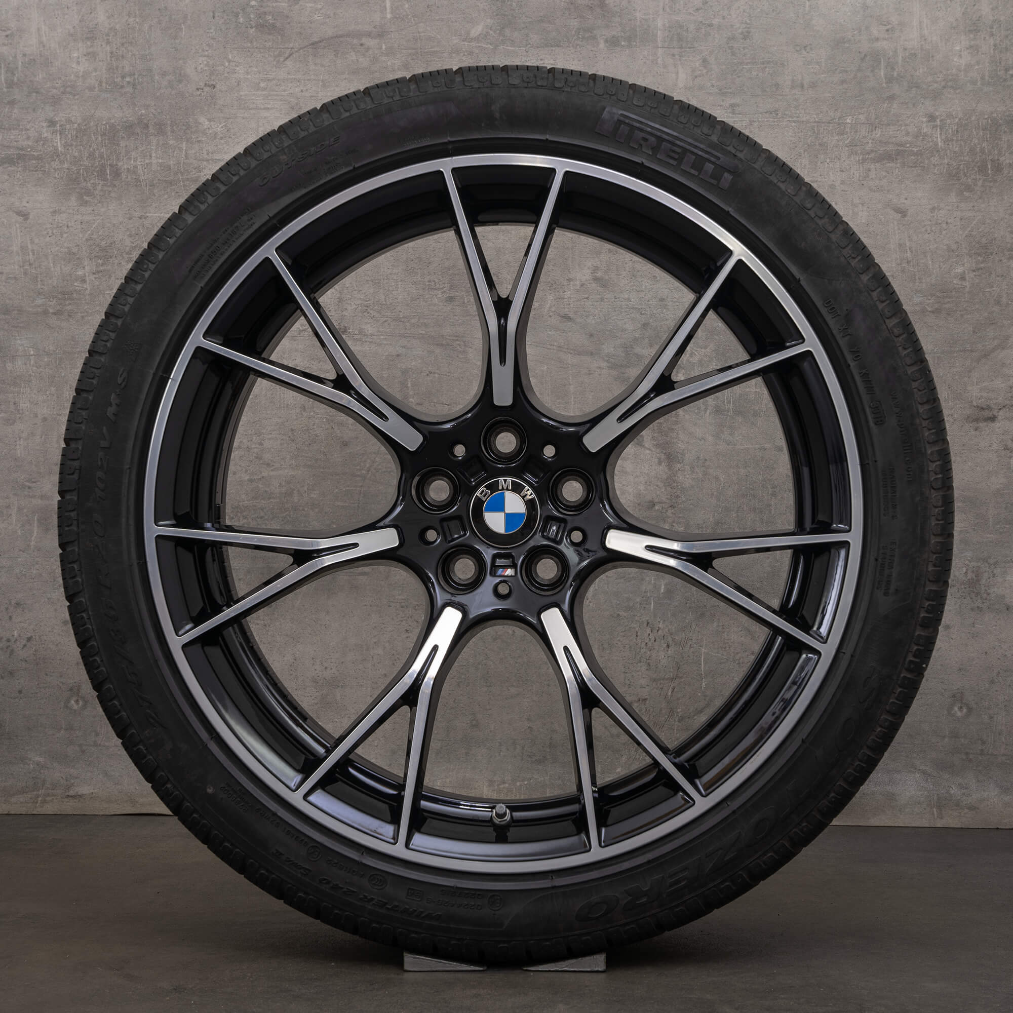 Originale BMW M5 M8 vinterhjul 20 tommer F90 F91 F92 F93 fælge styling 789 M 8073849 8073850 sort blank drejet