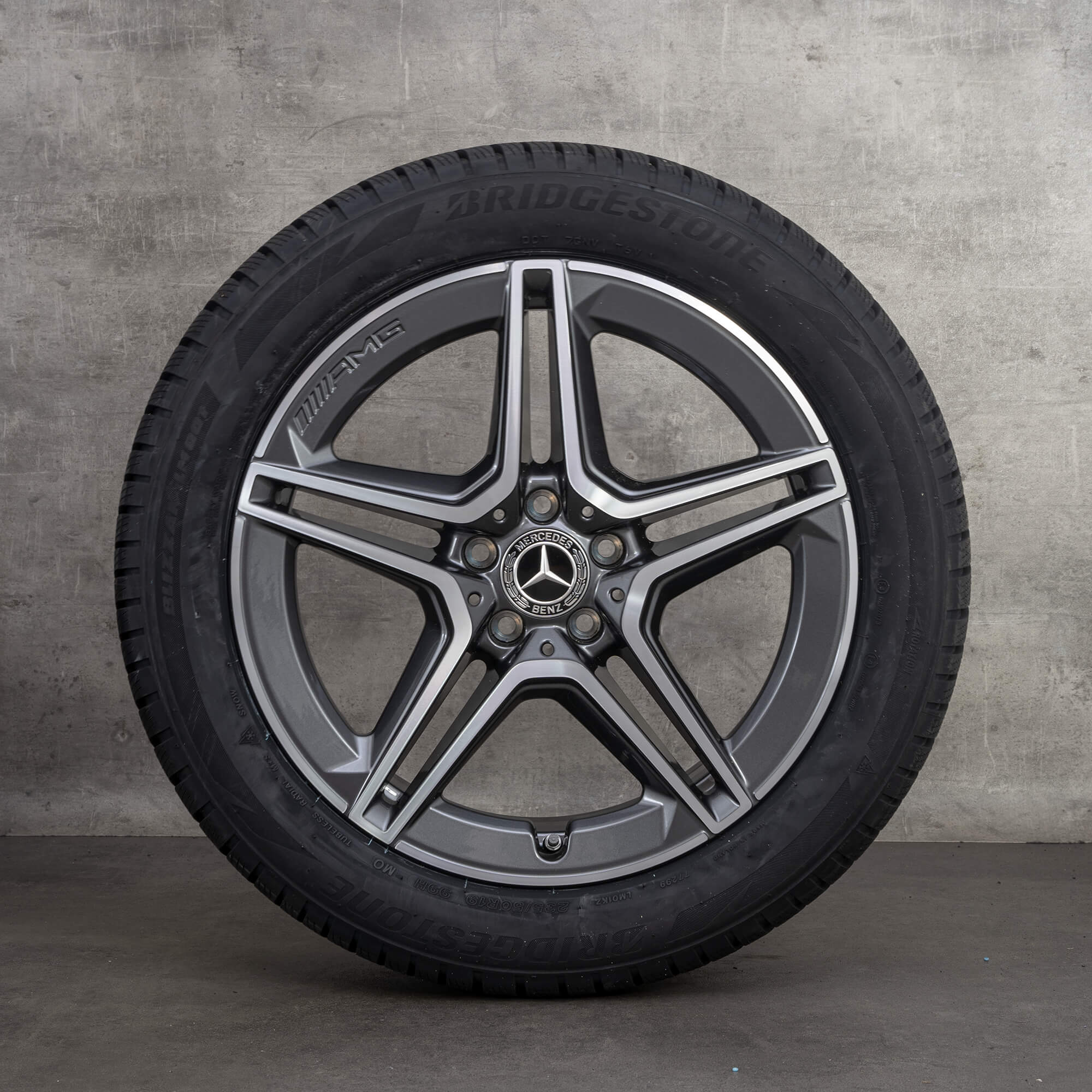 Oryginalne koła zimowe Mercedes Benz GLA GLB 19 cali H247 X247 felgi A2474011500 himalaya szary polerowane